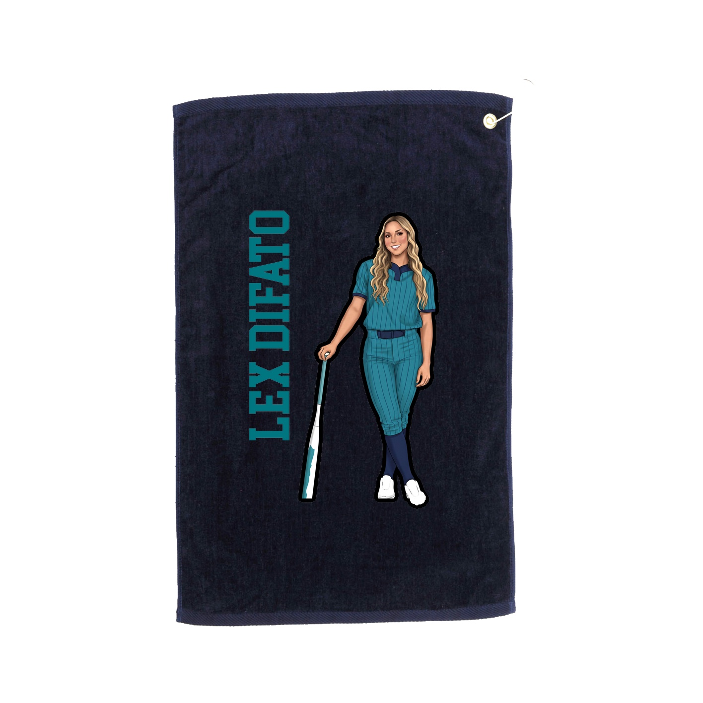Golf Towel — Name Vertical in Navy