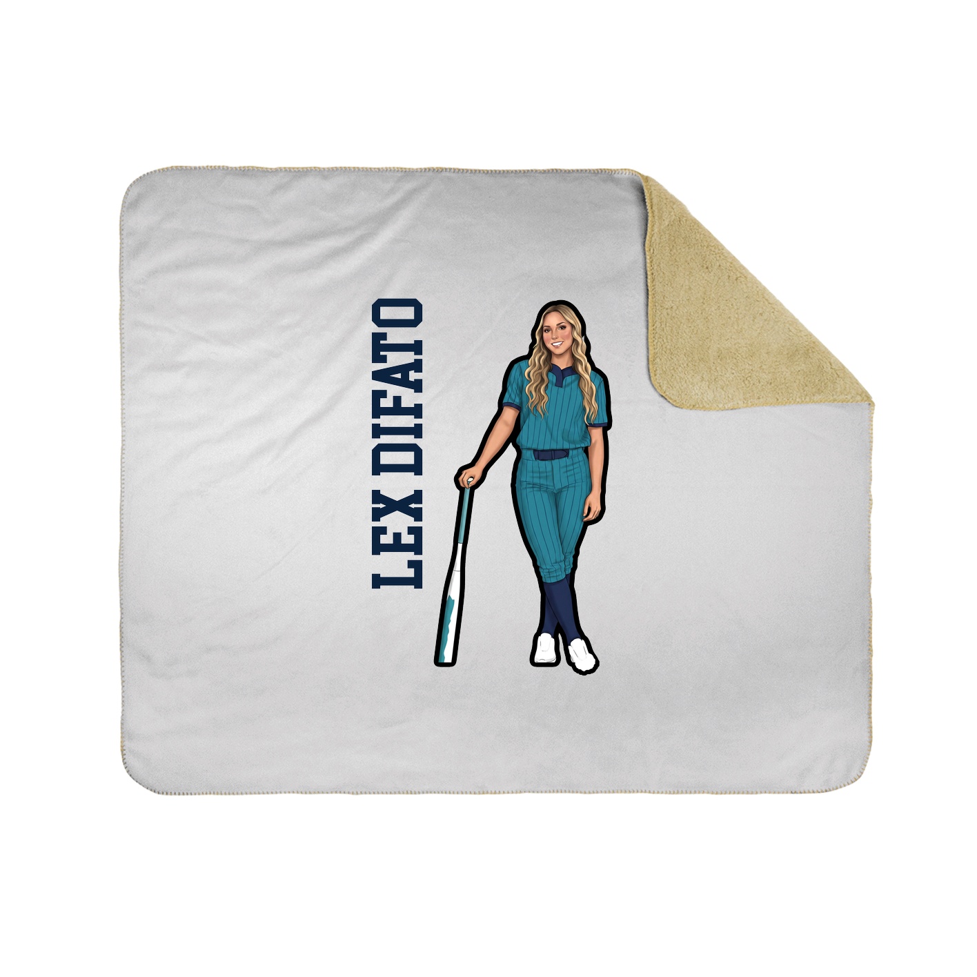 Throw Blanket — Name Vertical in White