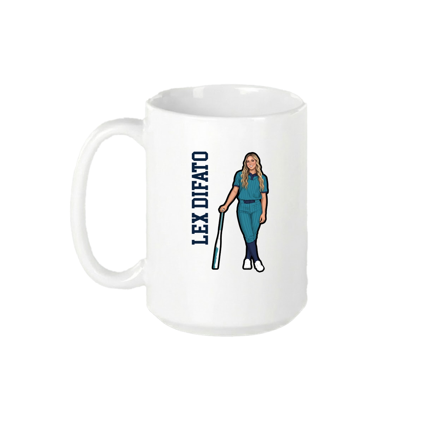 15oz Coffee Mug — Name Vertical in White