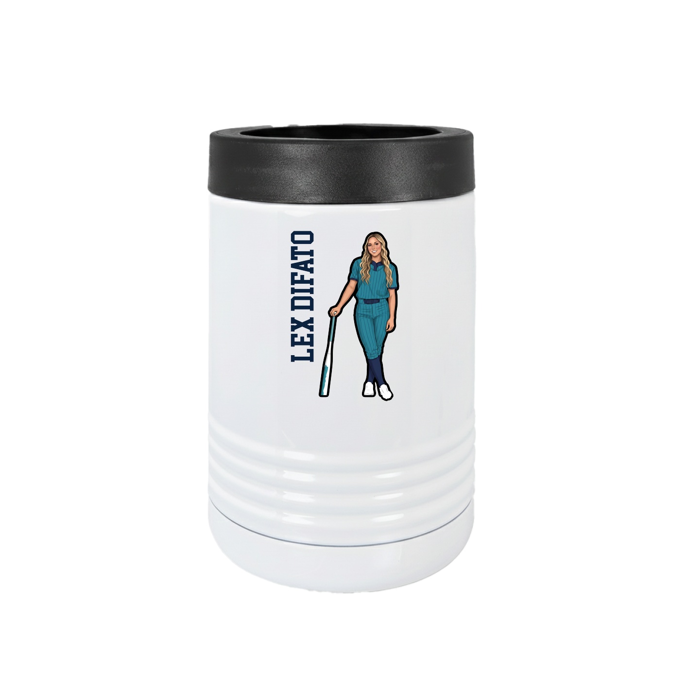 Beverage Holder — Name Vertical in White