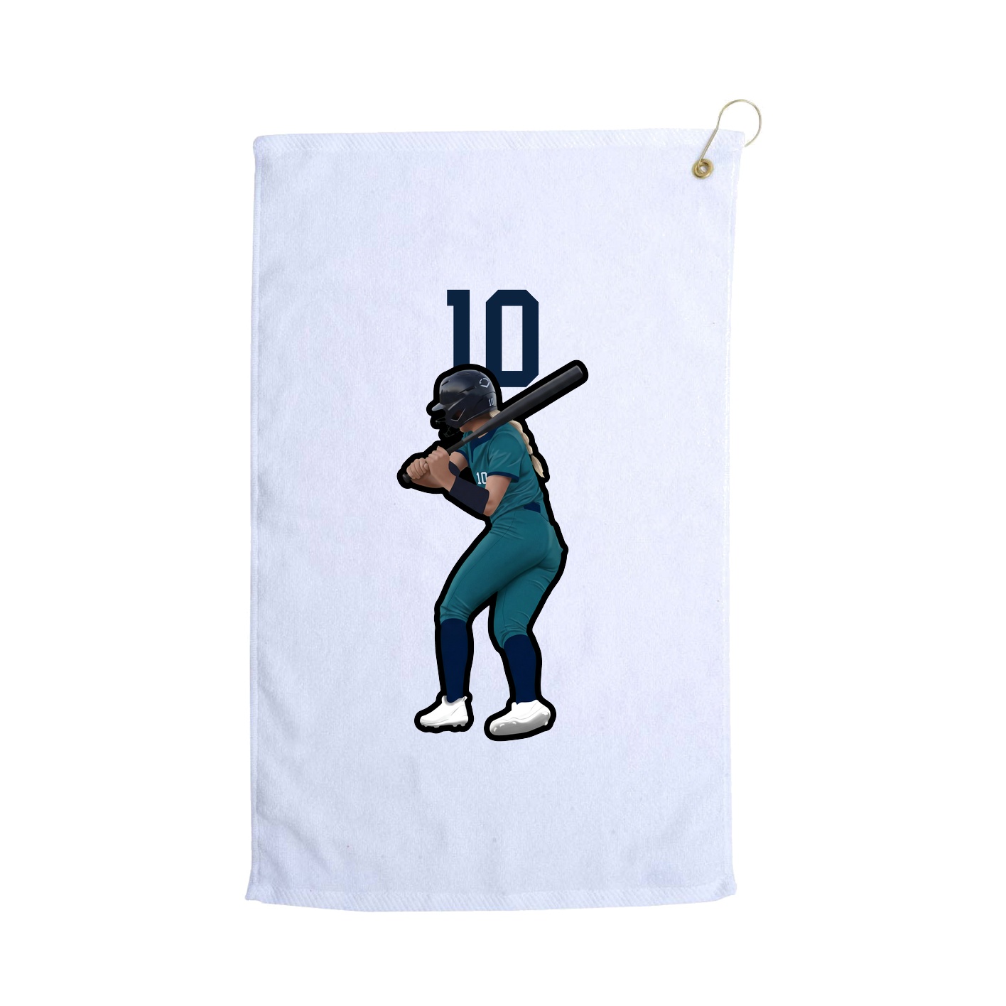 Golf Towel — Number Top in White