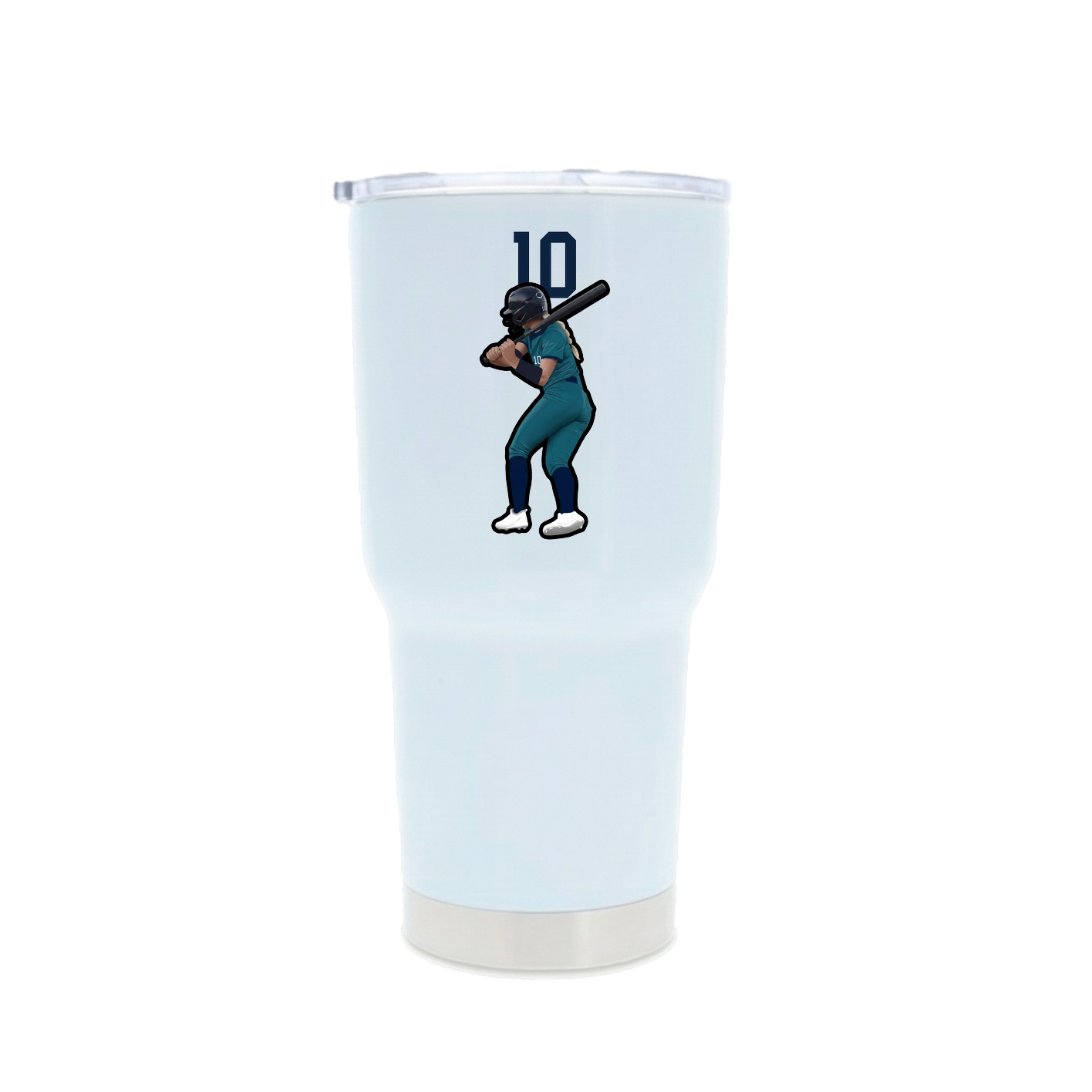 30oz Stainless Steel Tumbler — Number Top in White