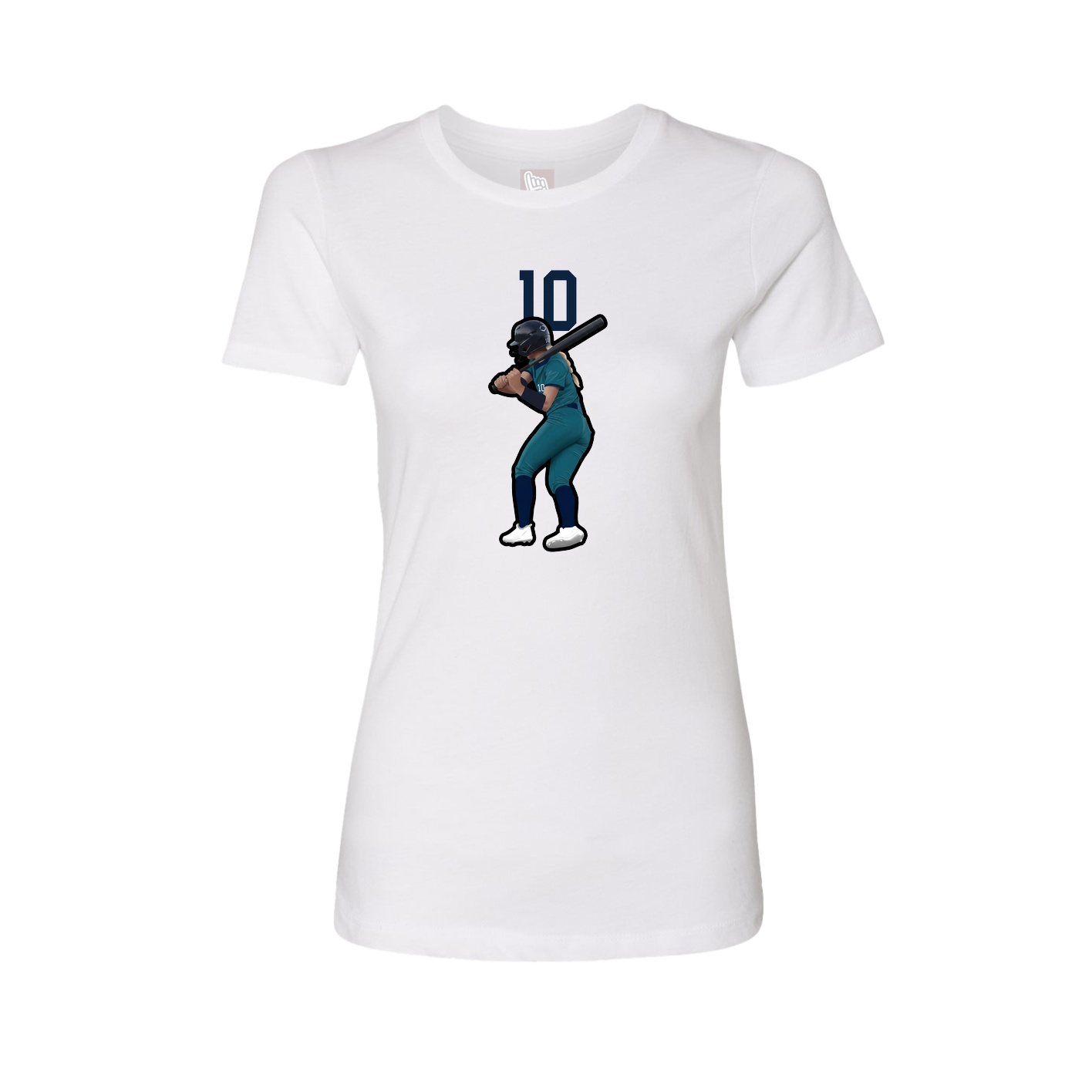 Fitted Women's Tee — Number Top in White