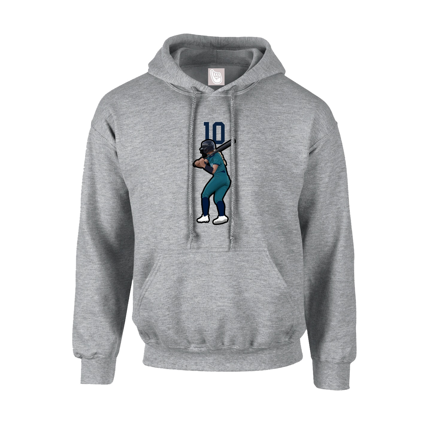 Youth Hoodie — Number Top in Grey