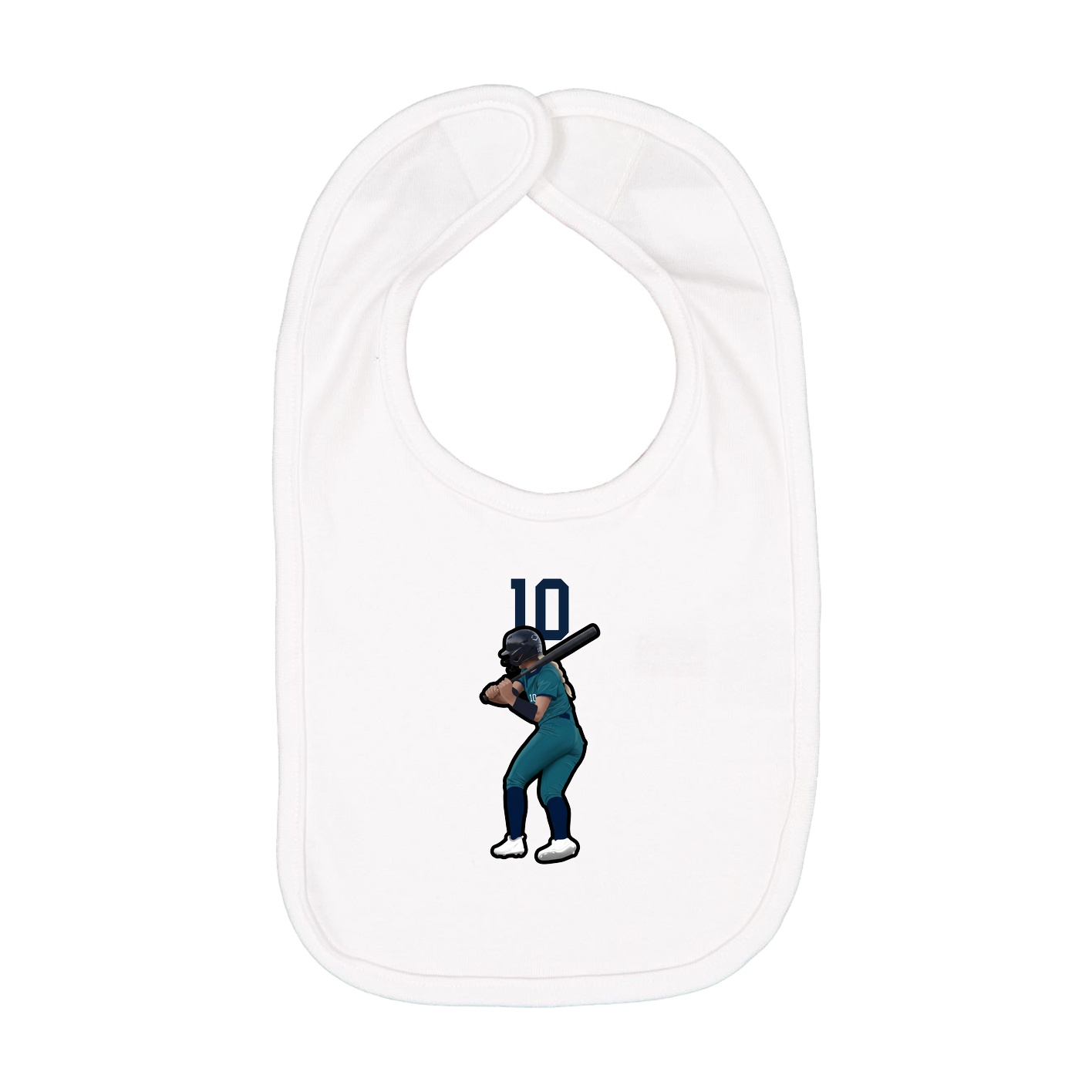Infant Bib — Number Top in White
