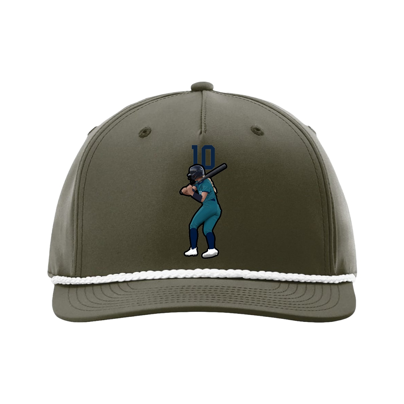 Five-Panel Classic Rope Cap — Number Top in Green