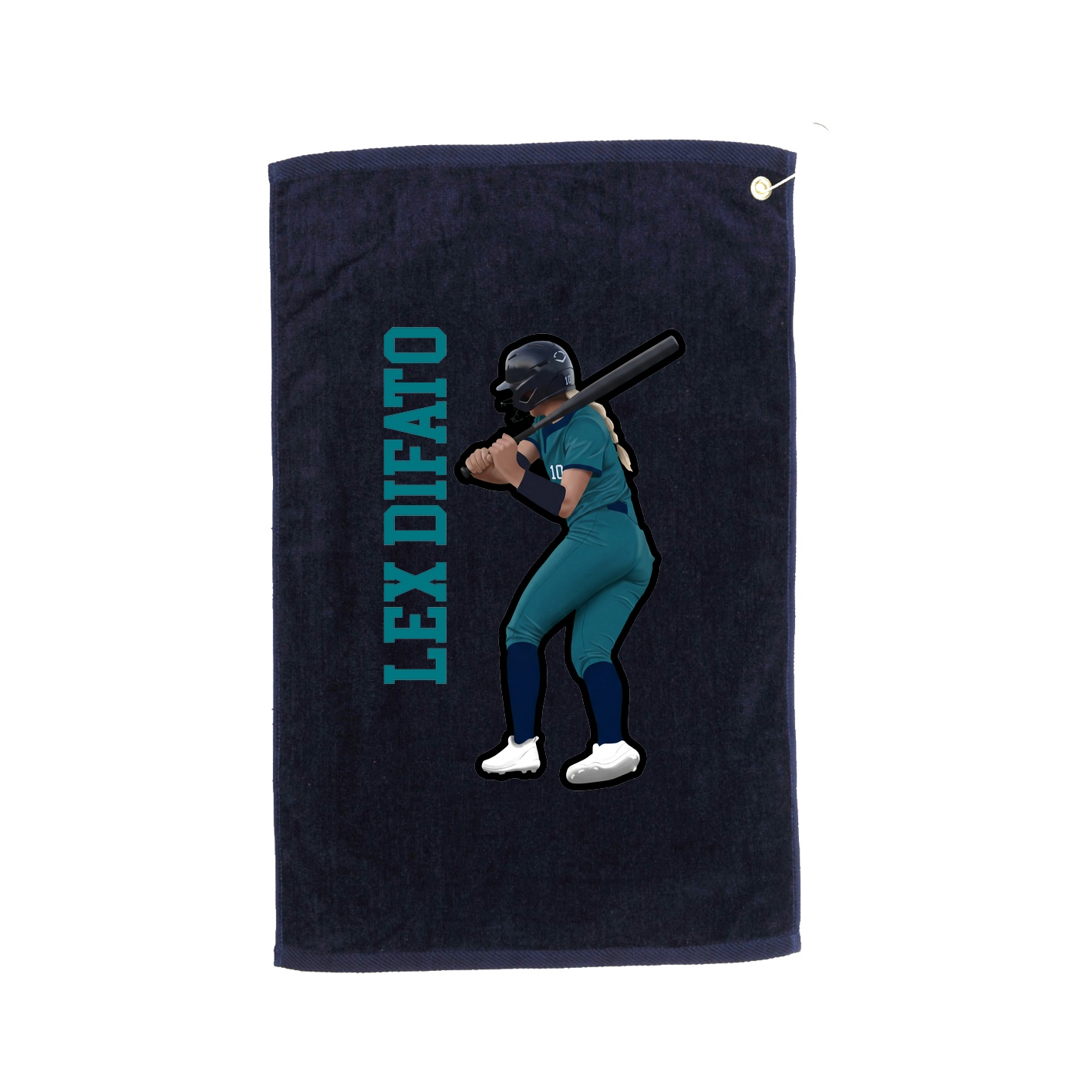 Golf Towel — Name Vertical in Navy
