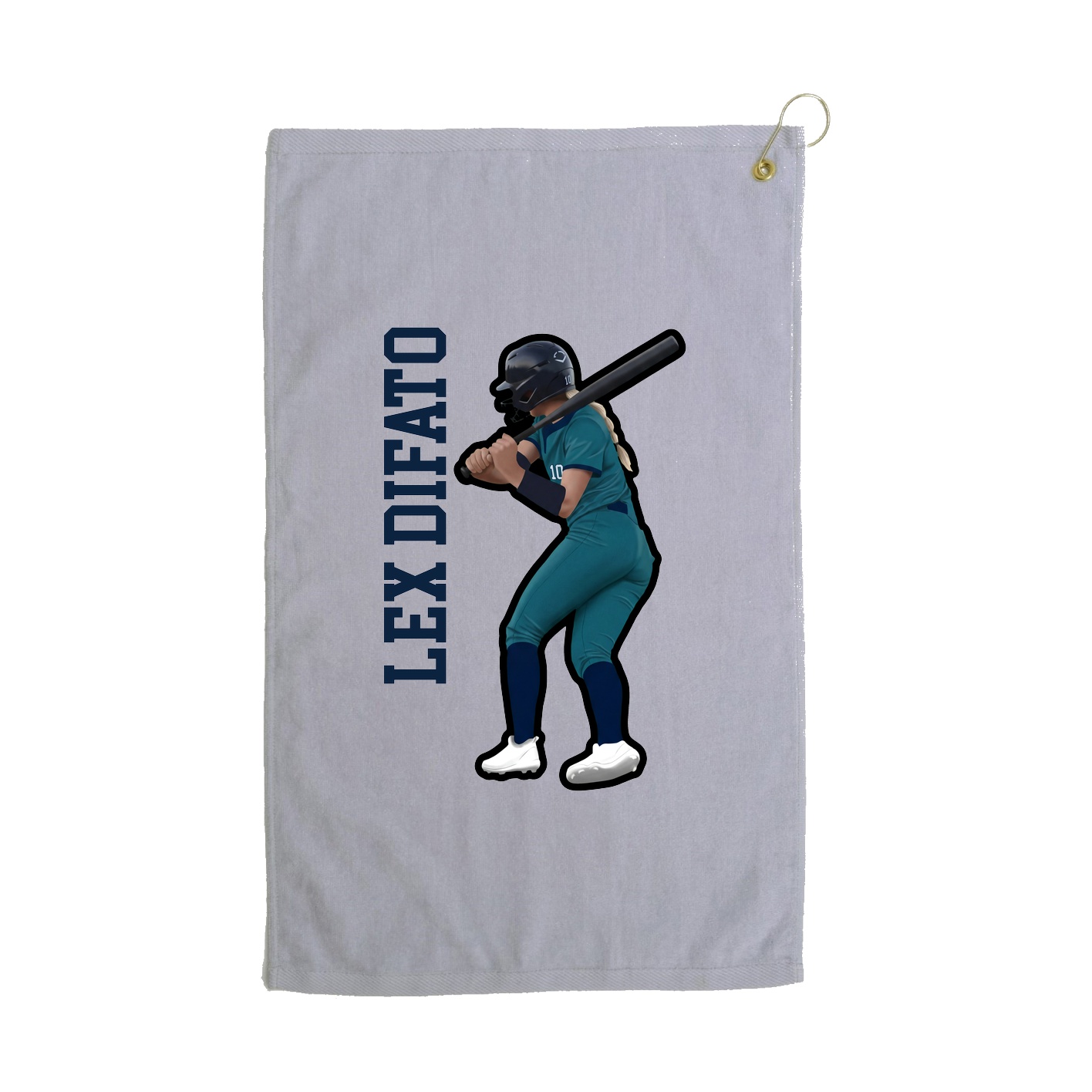 Golf Towel — Name Vertical in Grey