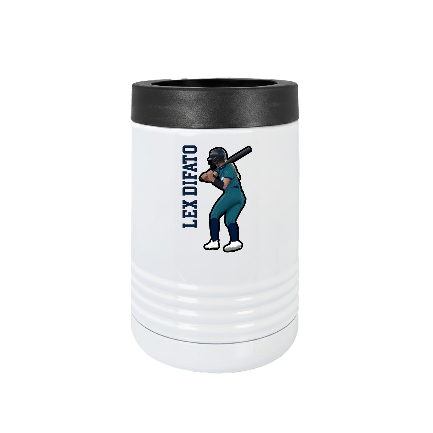 Beverage Holder — Name Vertical in White