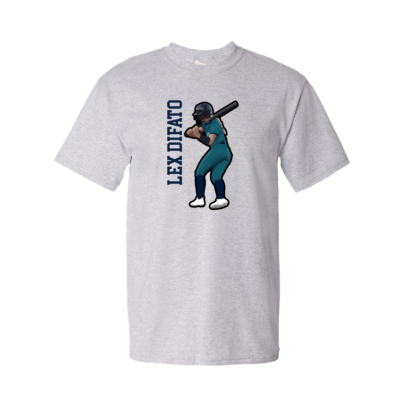 Youth Tee — Name Vertical in Grey