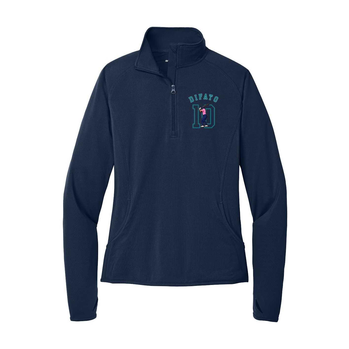 Women's Q-Zip Pullover — Shirsey Arch in Navy