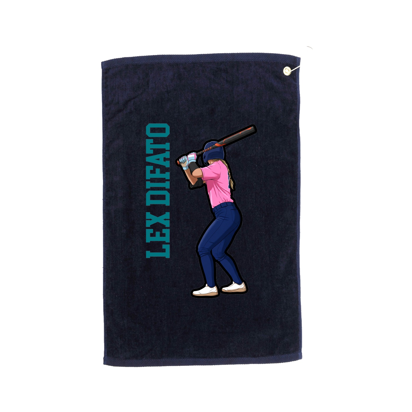 Golf Towel — Name Vertical in Navy