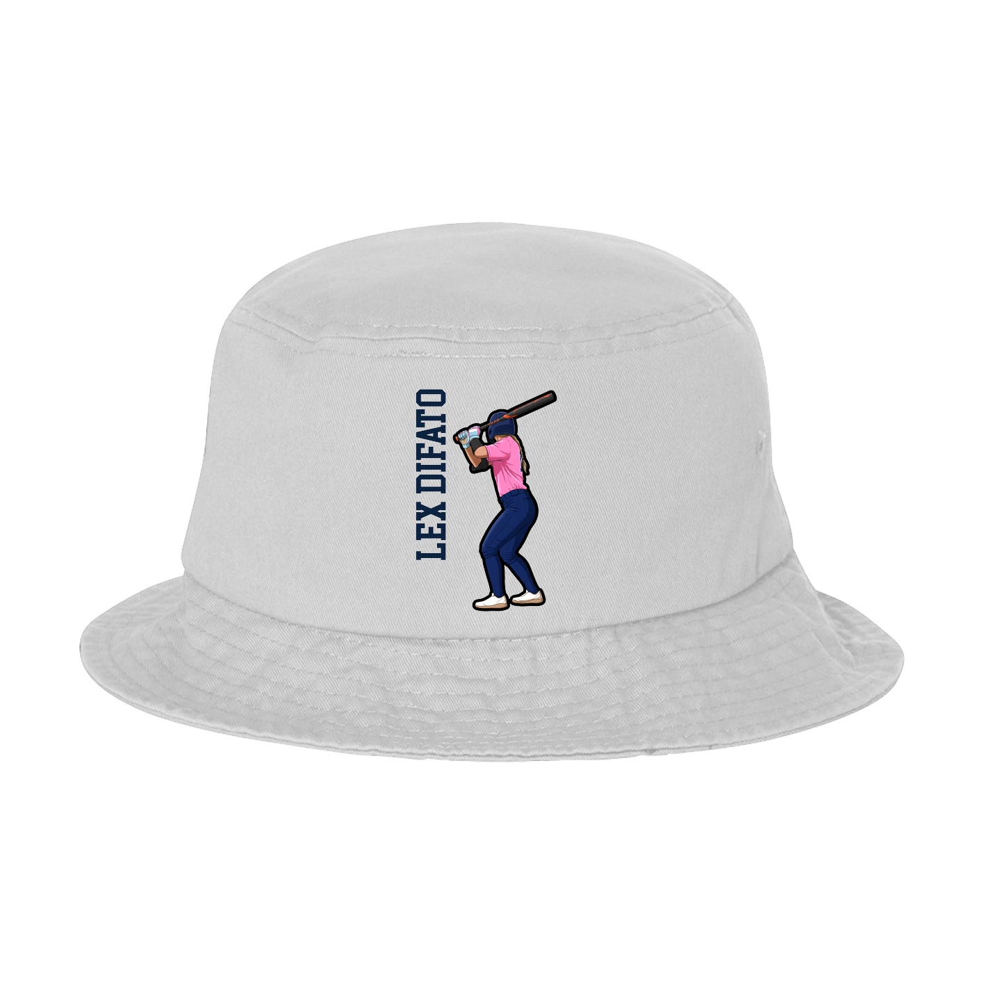 Bucket Cap — Name Vertical in White