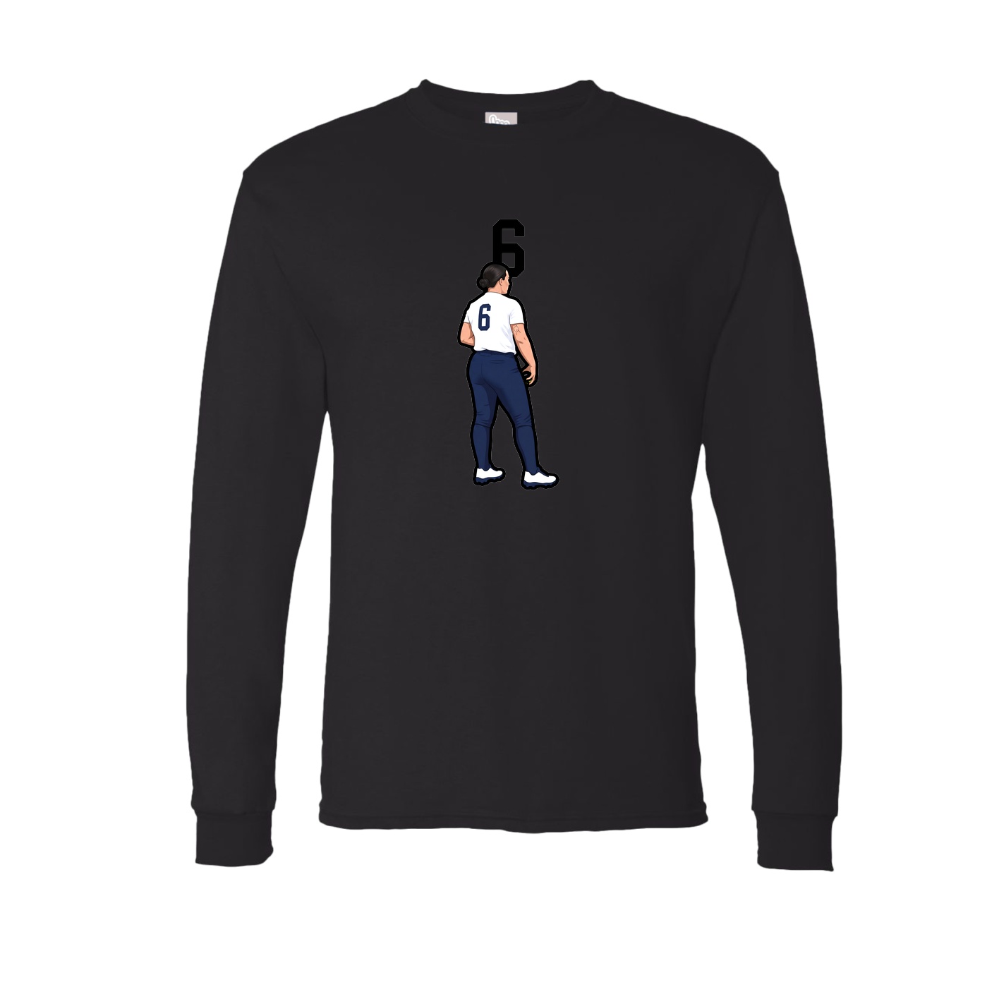 Long Sleeve Tee — Number Top in Black