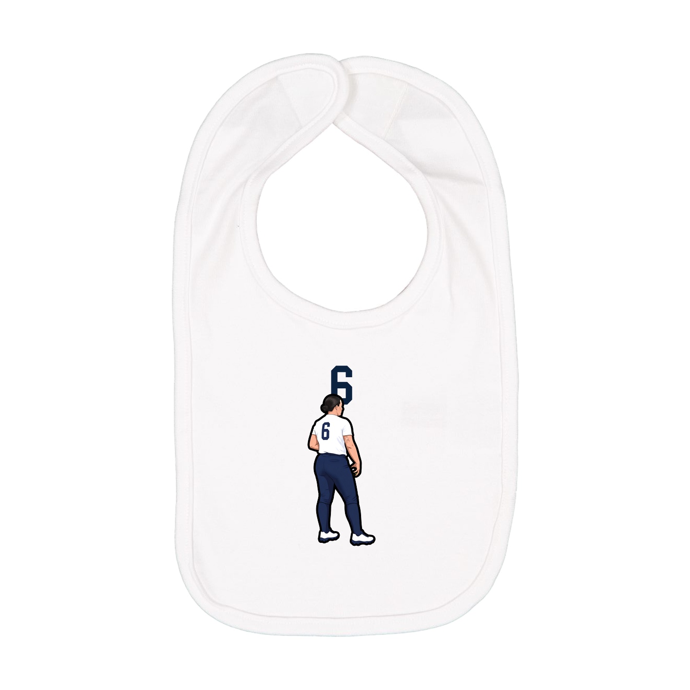 Infant Bib — Number Top in White