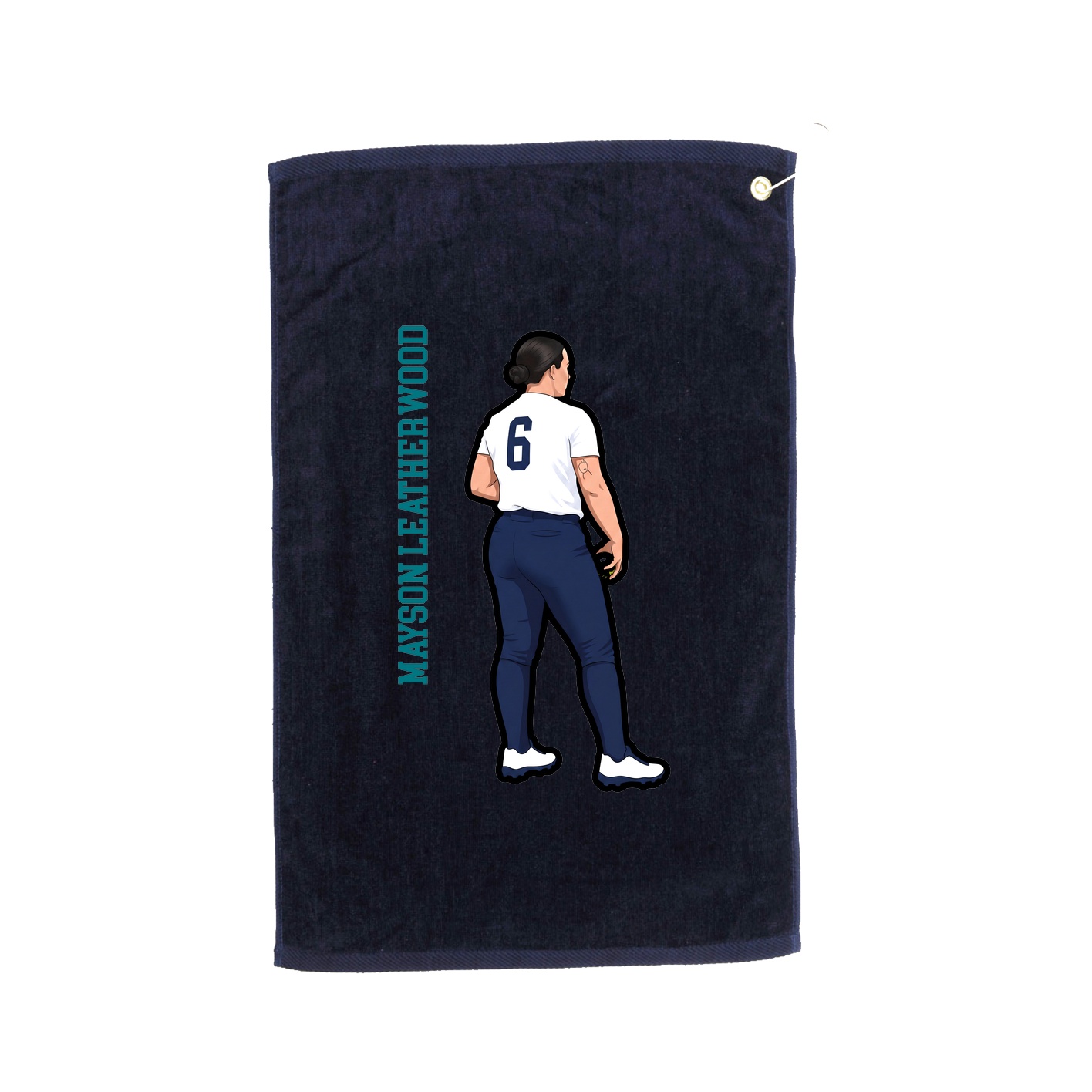 Golf Towel — Name Vertical in Navy