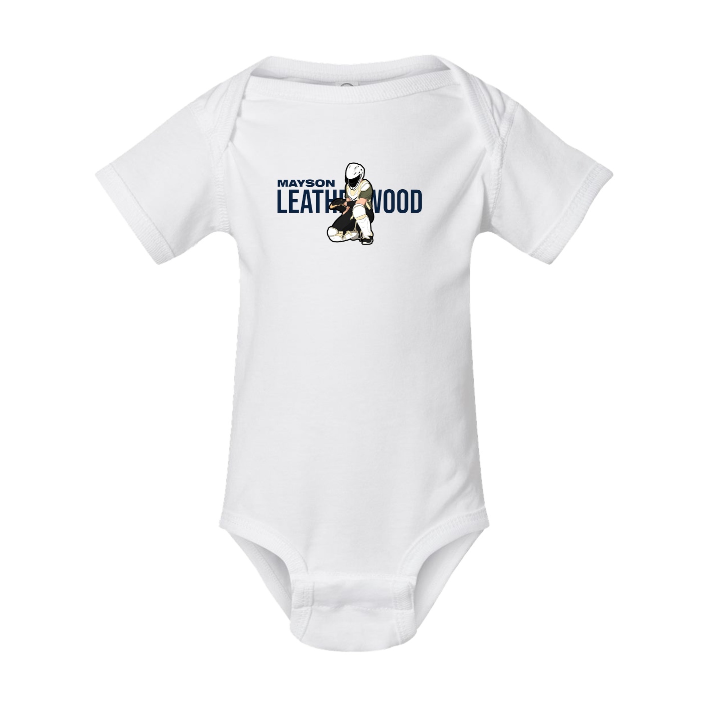 Baby Onesie — Player Name in White