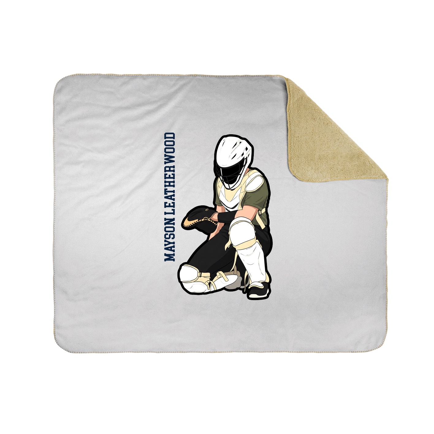 Throw Blanket — Name Vertical in White