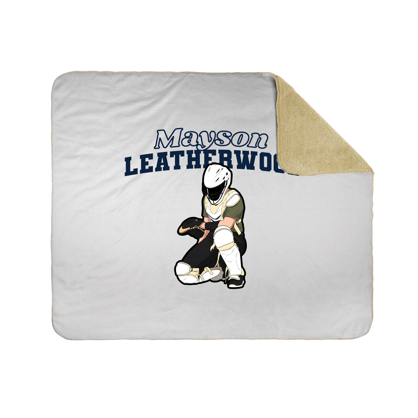 Throw Blanket — Name Arch in White