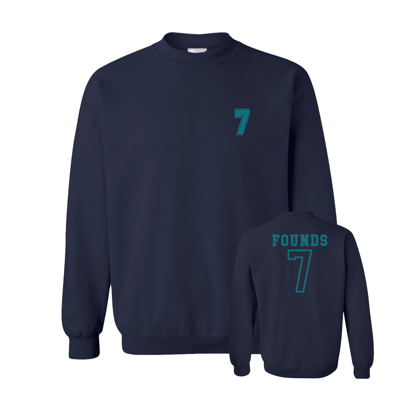 Fleece Crew — Chest Back in Navy