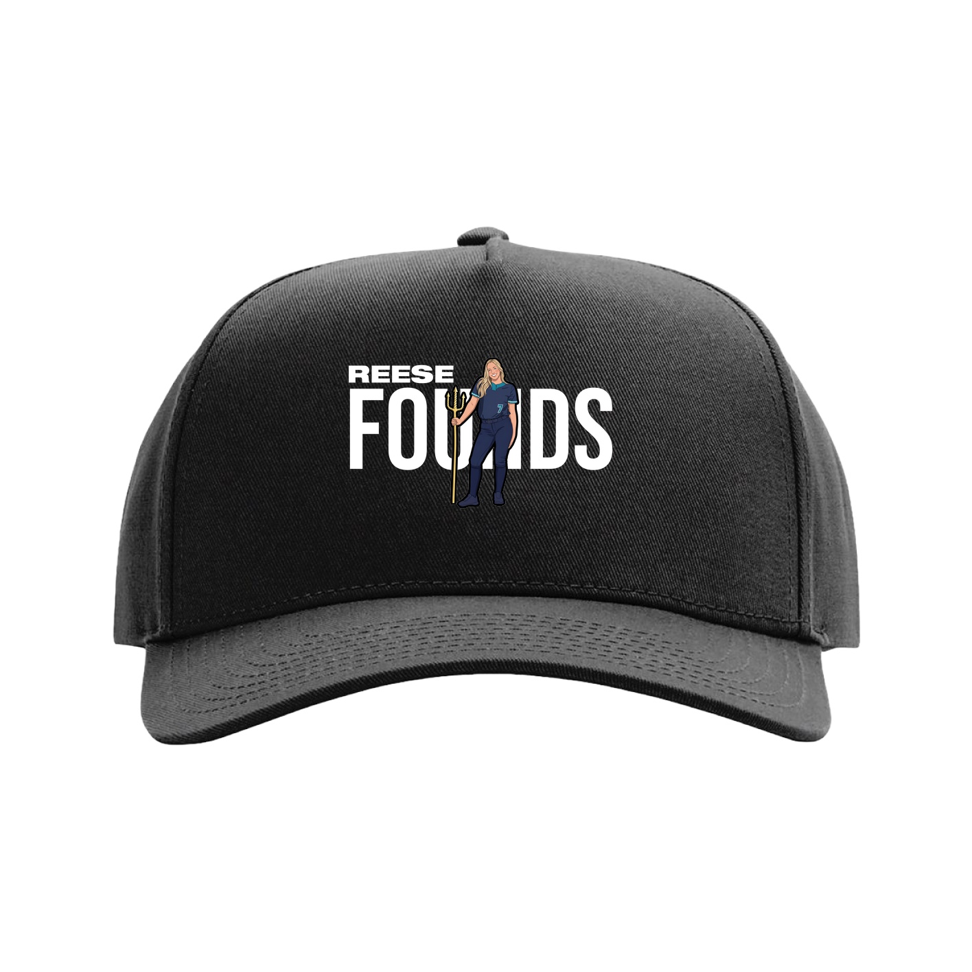 Full Fabric Five-Panel Champ Cap — Player Name in Black
