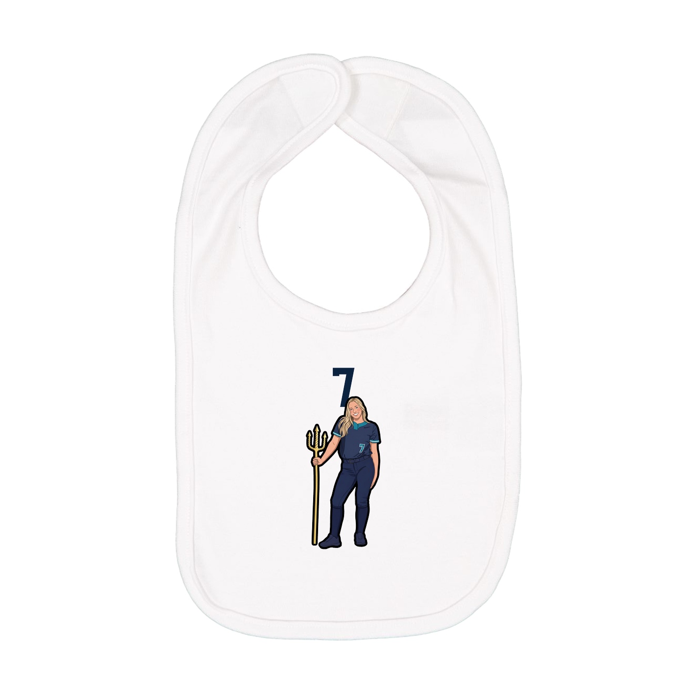 Infant Bib — Number Top in White