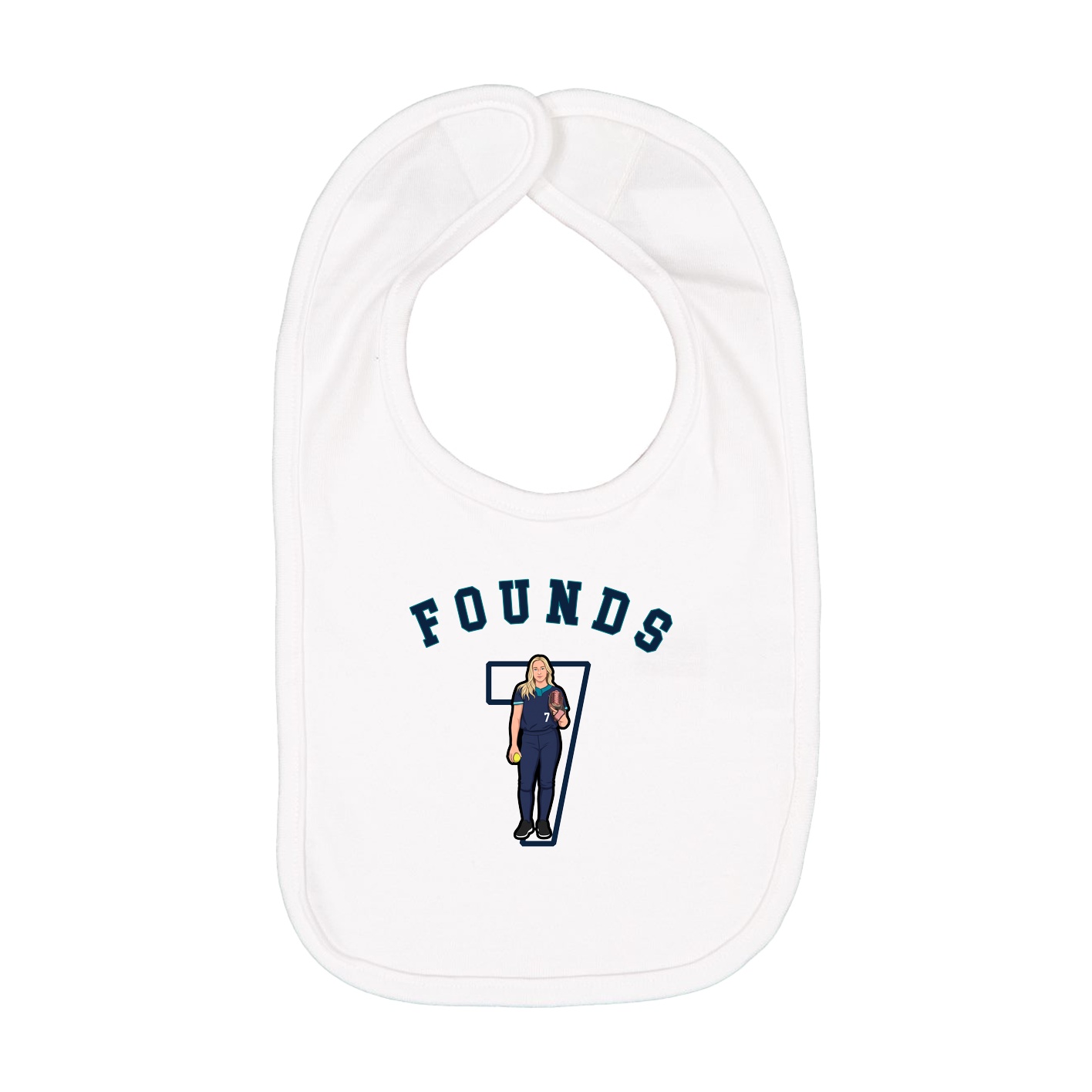 Infant Bib — Shirsey Arch in White