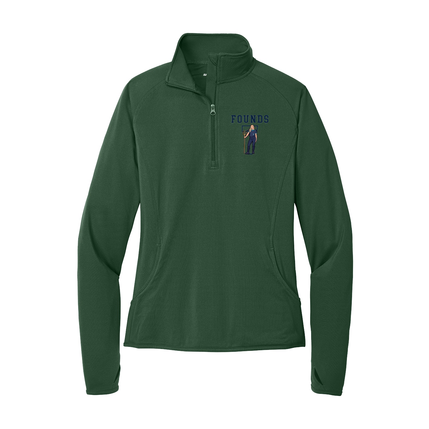 Women's Q-Zip Pullover — Shirsey in Green