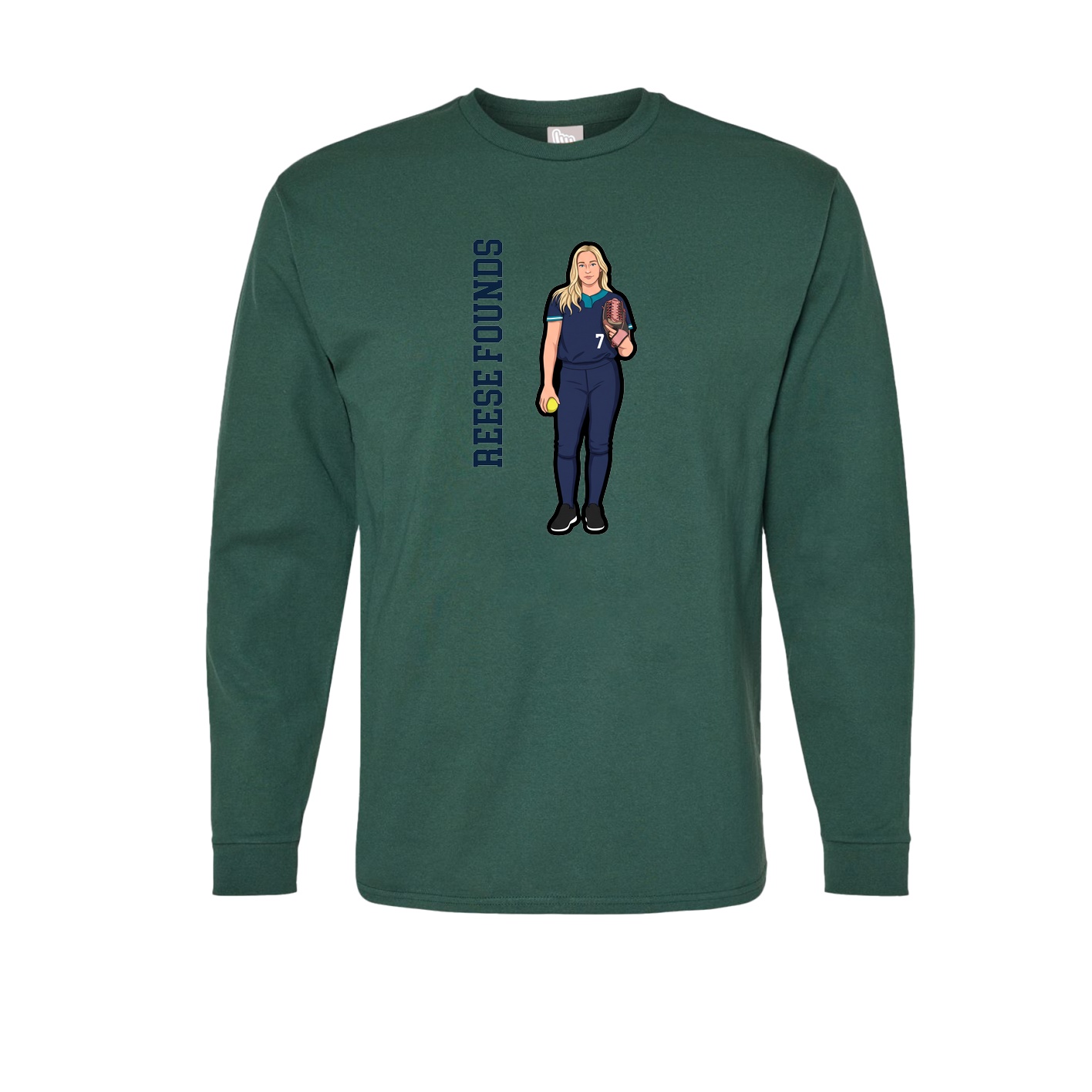 Long Sleeve Tee — Name Vertical in Green