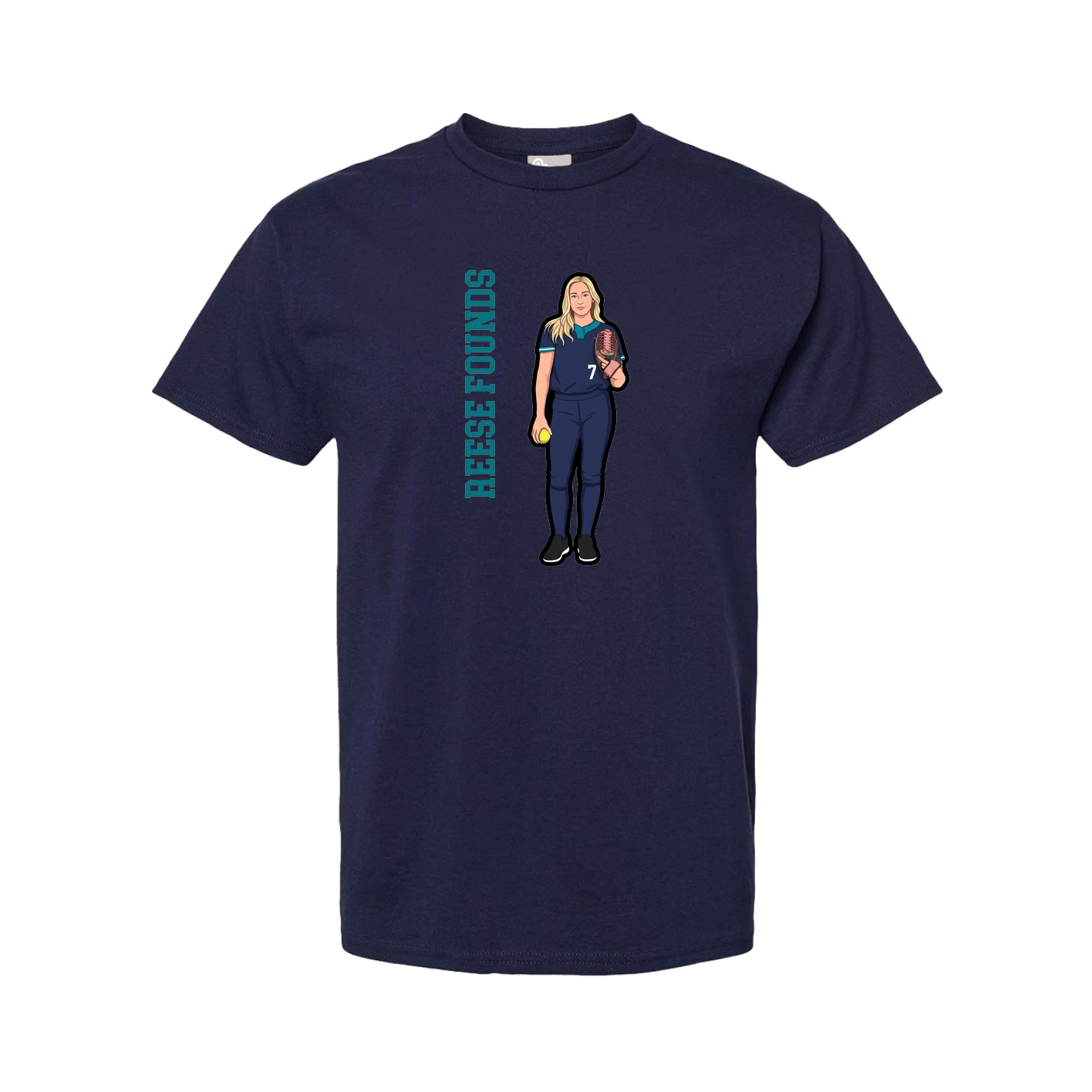 Youth Tee — Name Vertical in Navy