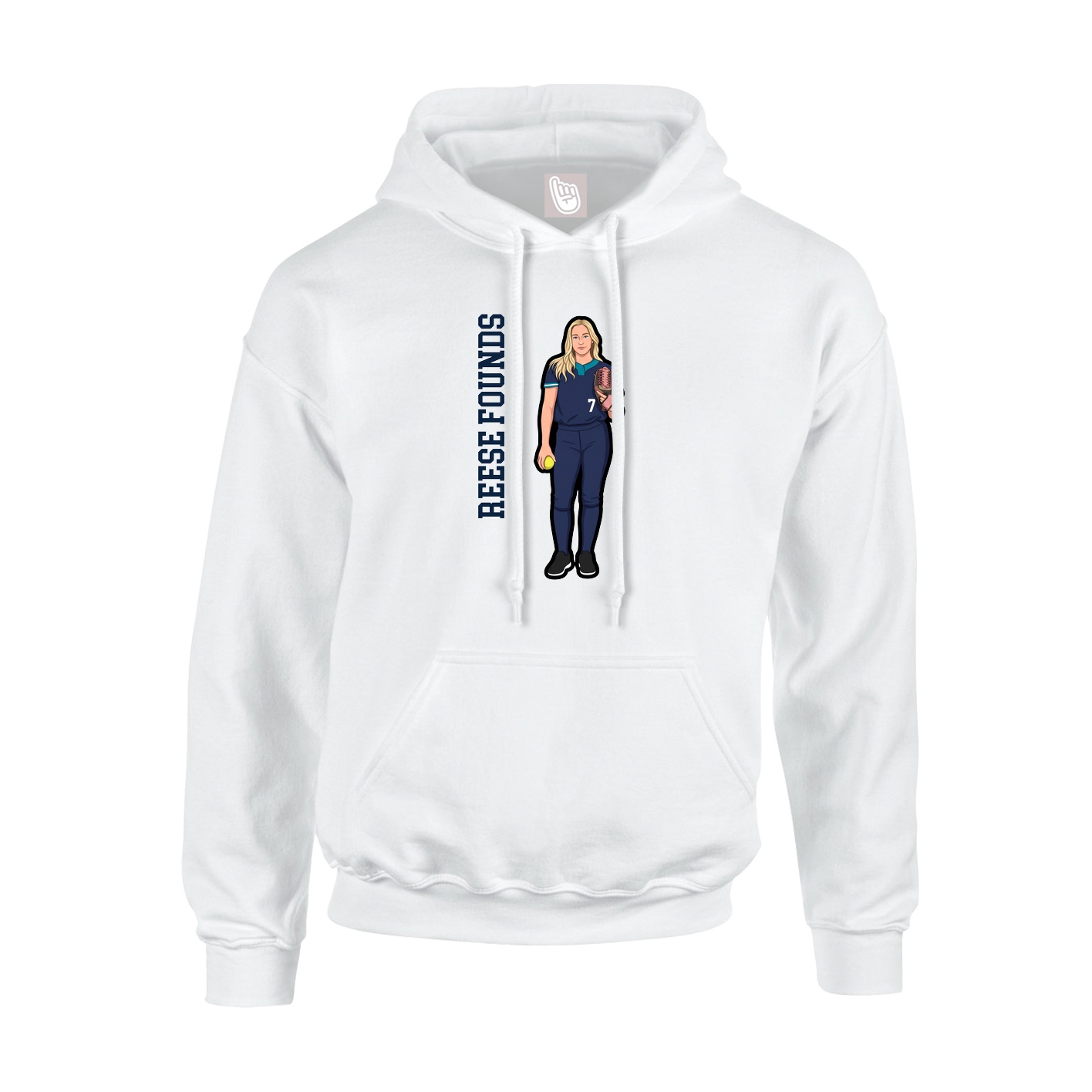 Hoodie — Name Vertical in White