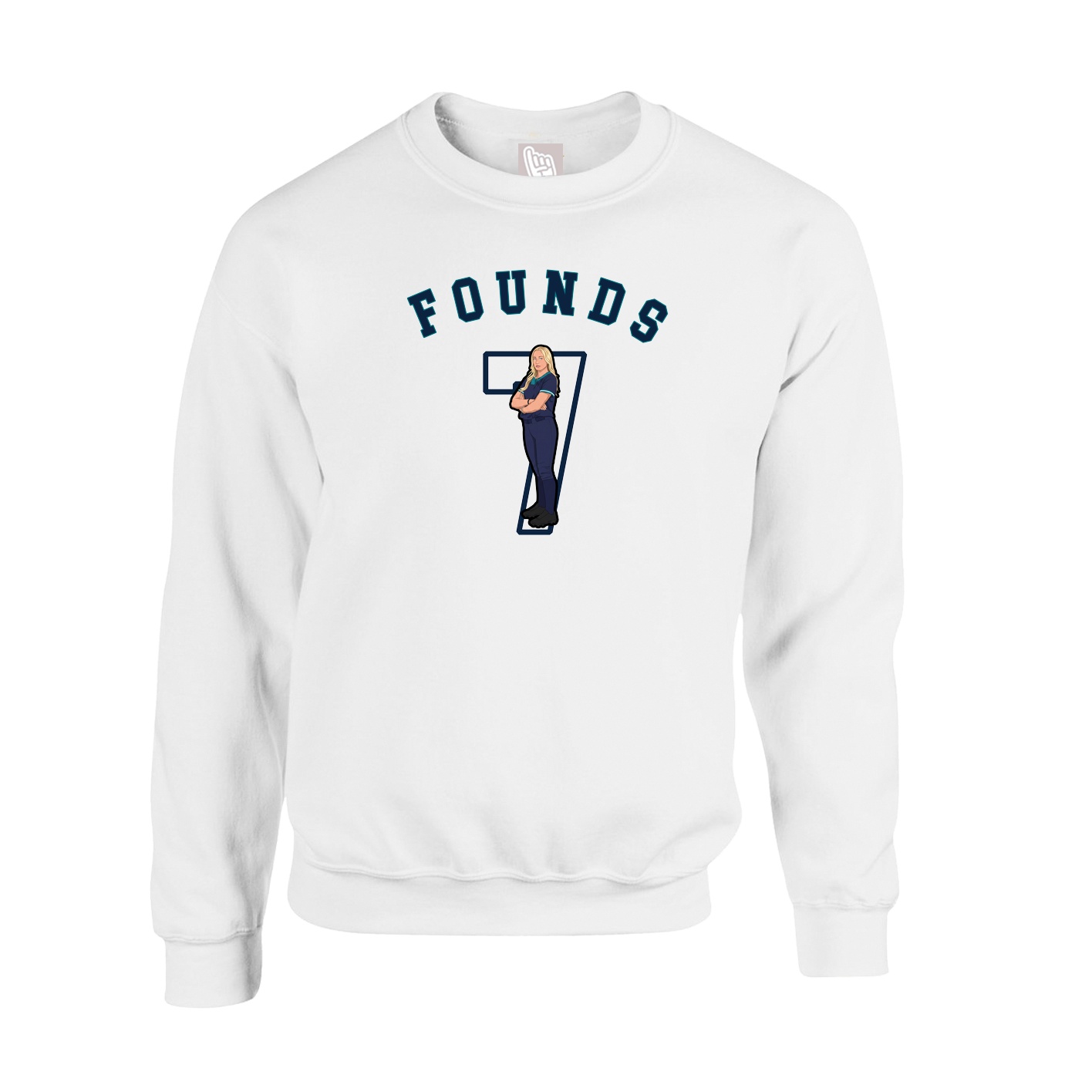 Fleece Crew — Shirsey Arch in White