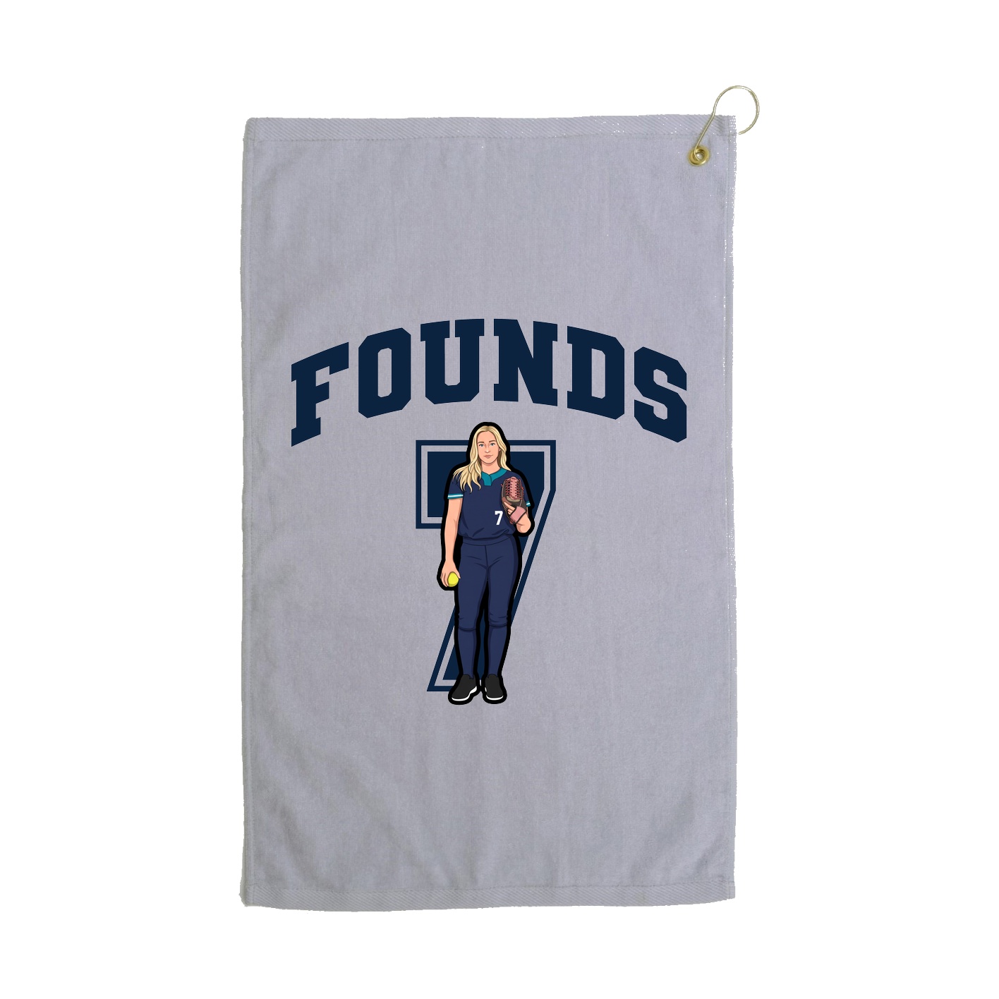 Golf Towel — Number in Grey