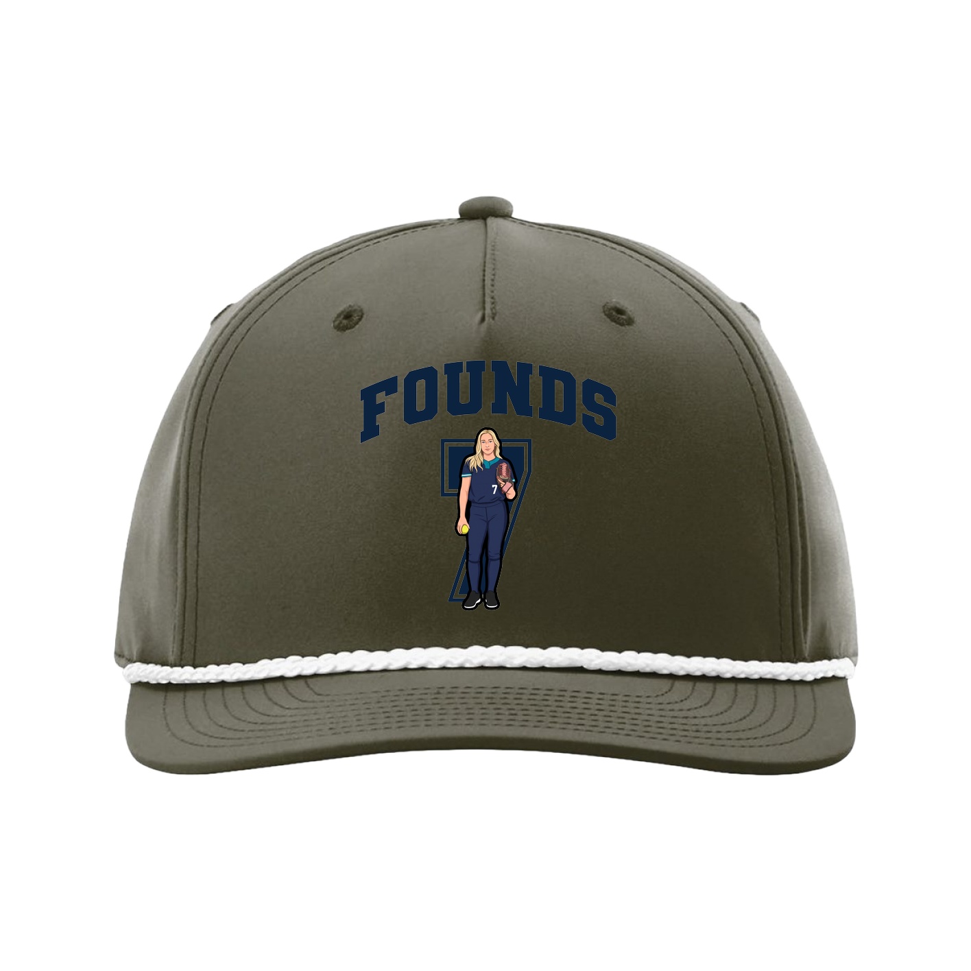 Five-Panel Classic Rope Cap — Number in Green