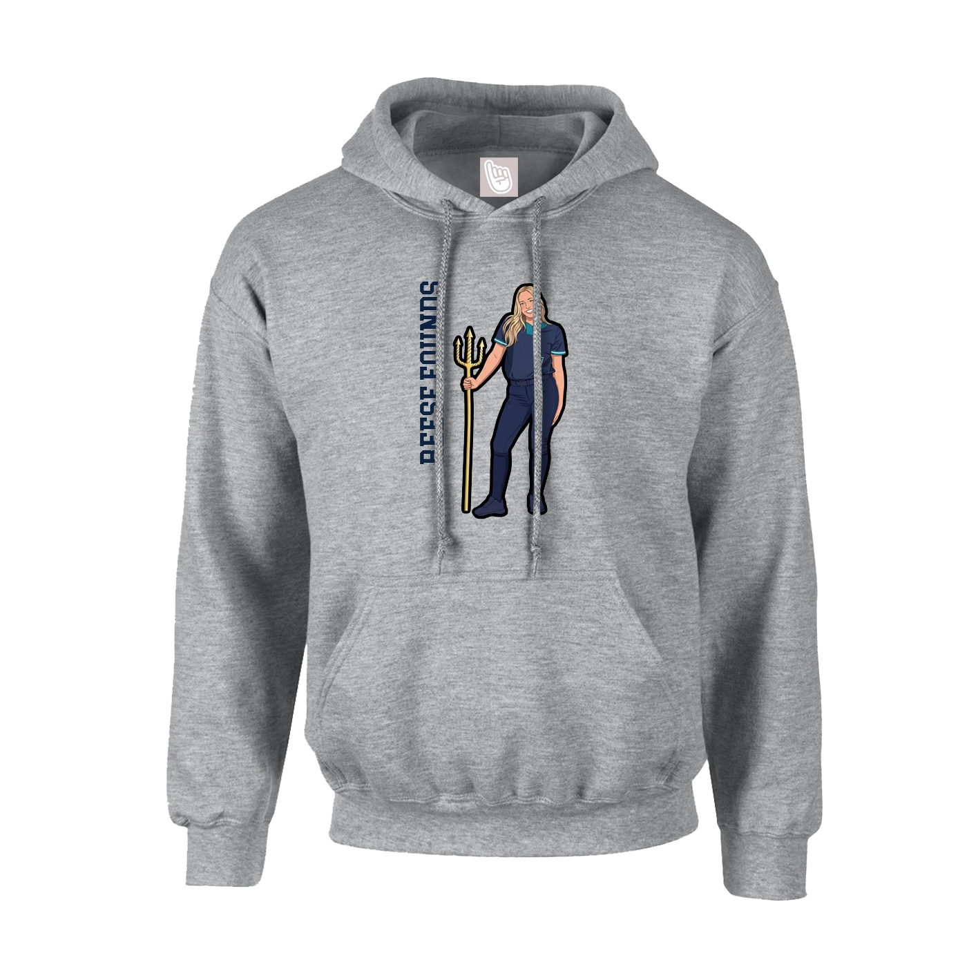 Youth Hoodie — Name Vertical in Grey