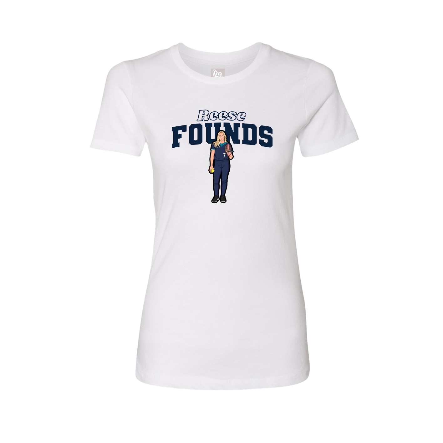 Fitted Women's Tee — Name Arch in White