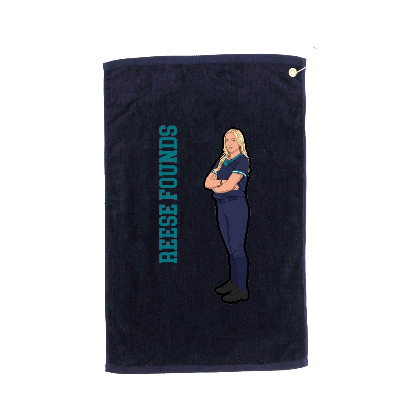 Golf Towel — Name Vertical in Navy