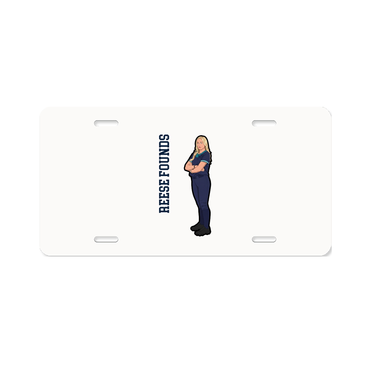 License Plate — Name Vertical in Classic