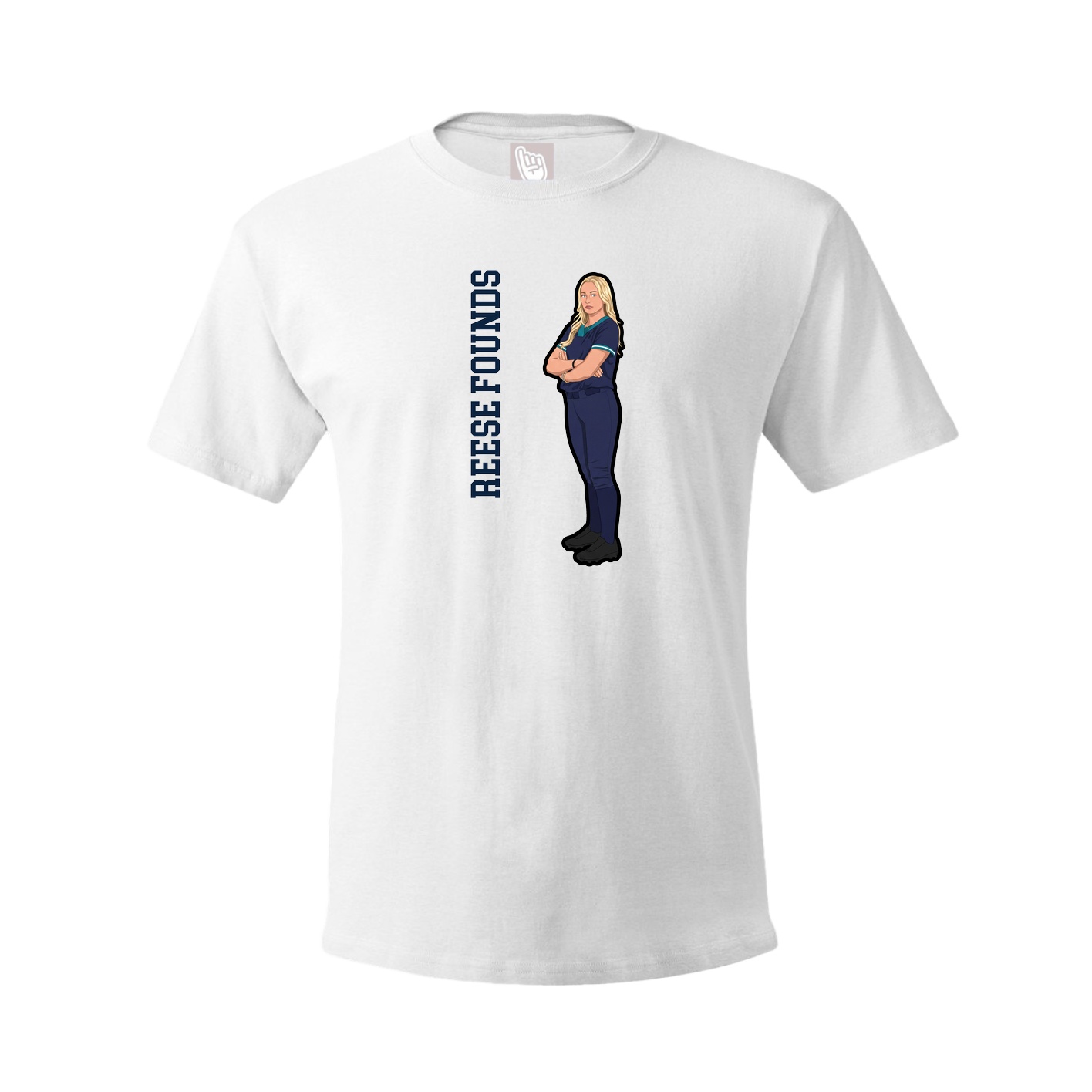 Tee — Name Vertical in White