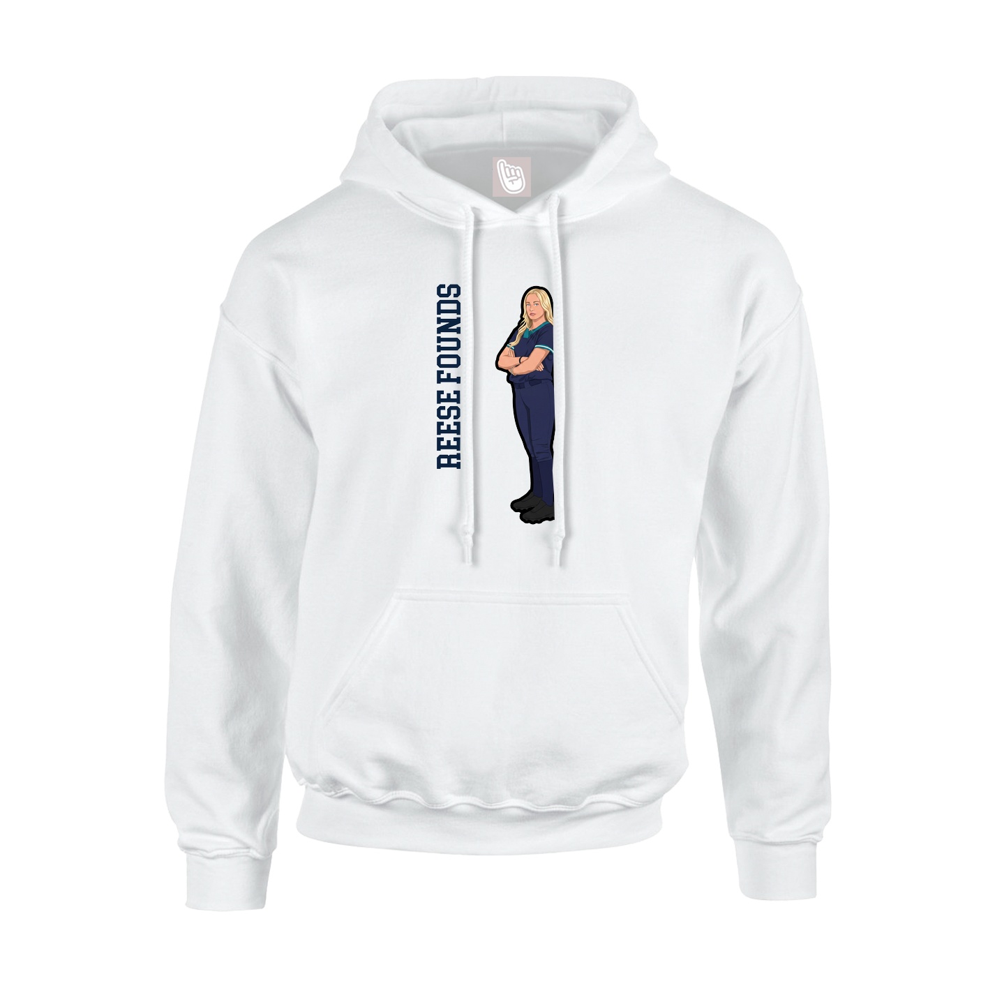 Hoodie — Name Vertical in White