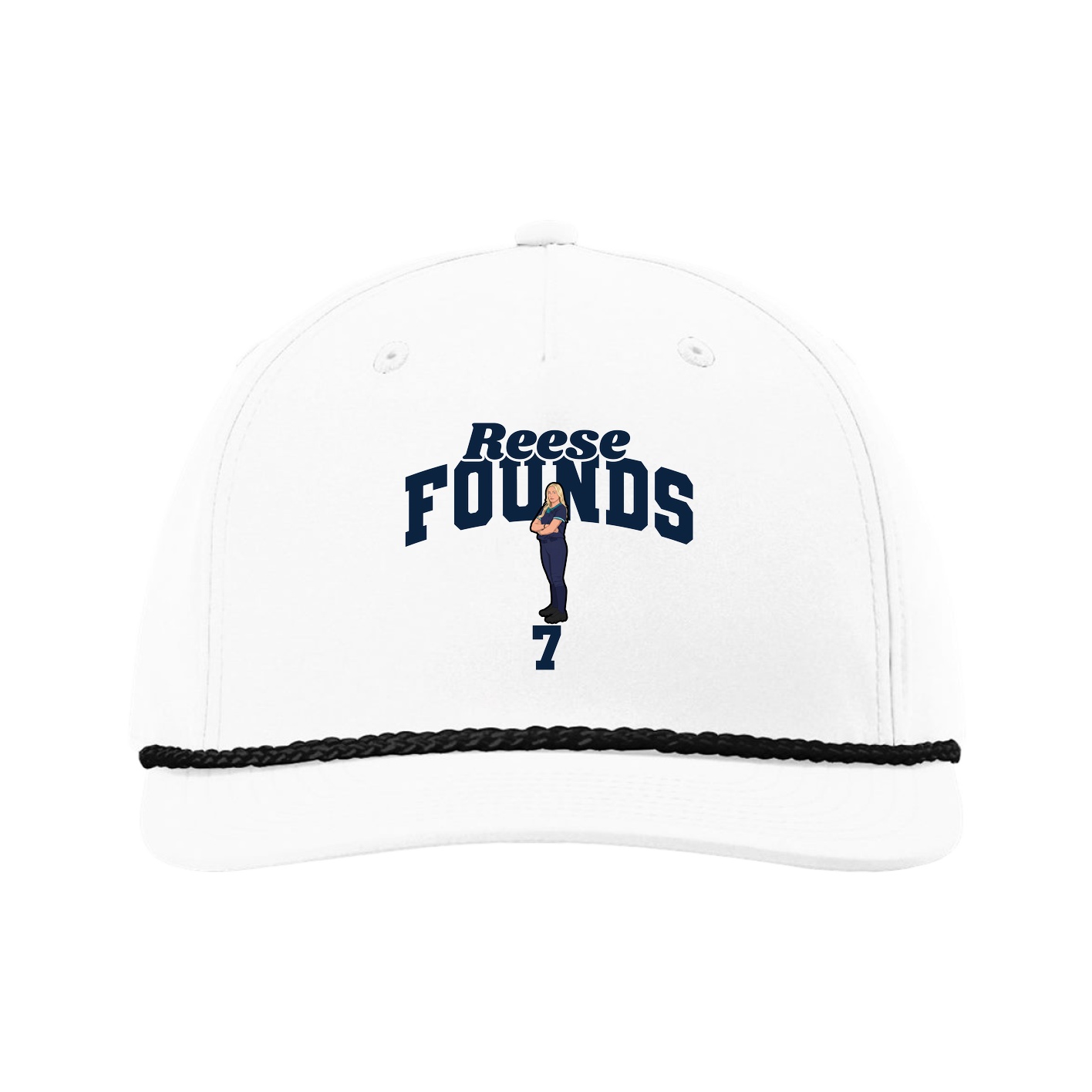Five-Panel Classic Rope Cap — Signature Arch in White