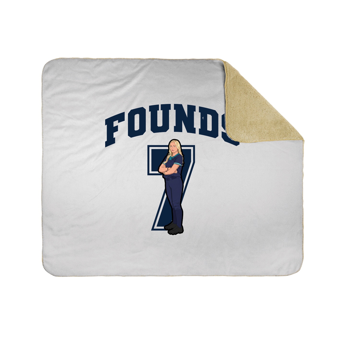 Throw Blanket — Number in White
