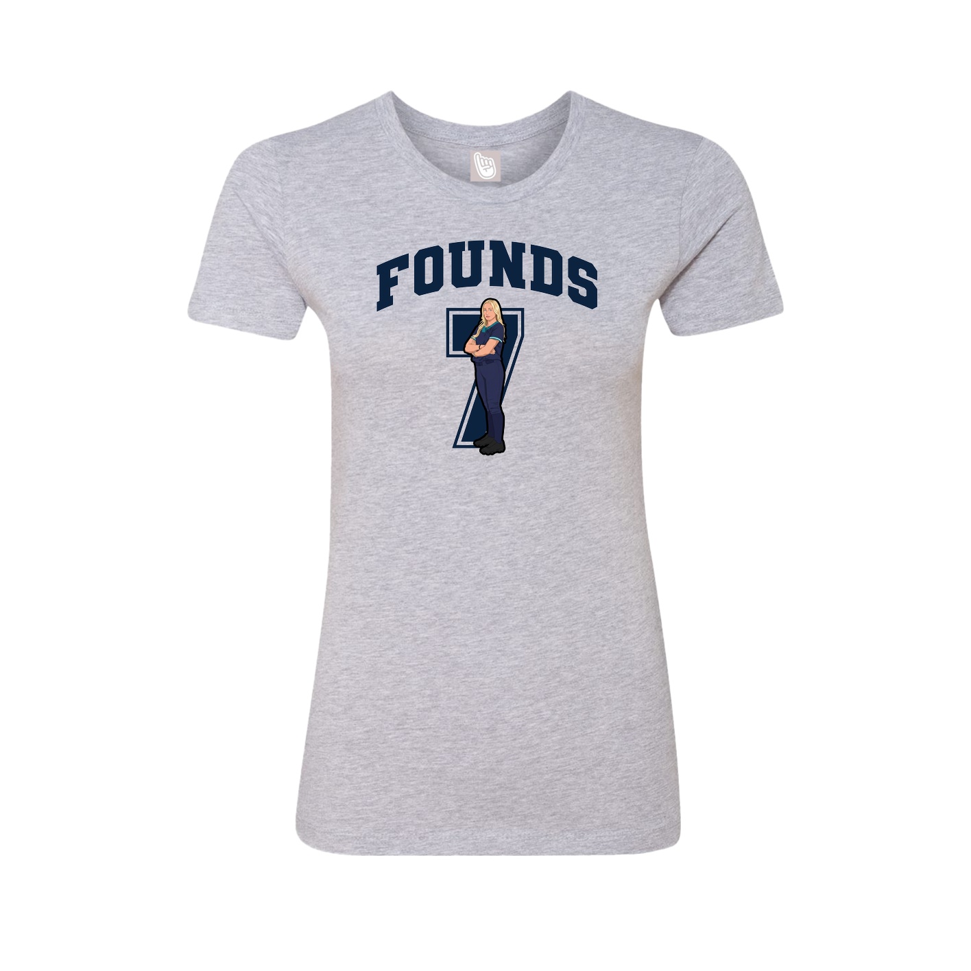 Fitted Women's Tee — Number in Grey