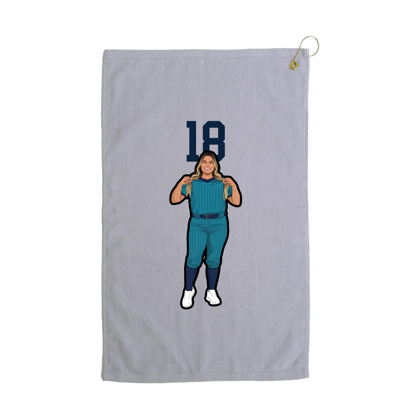 Golf Towel — Number Top in Grey