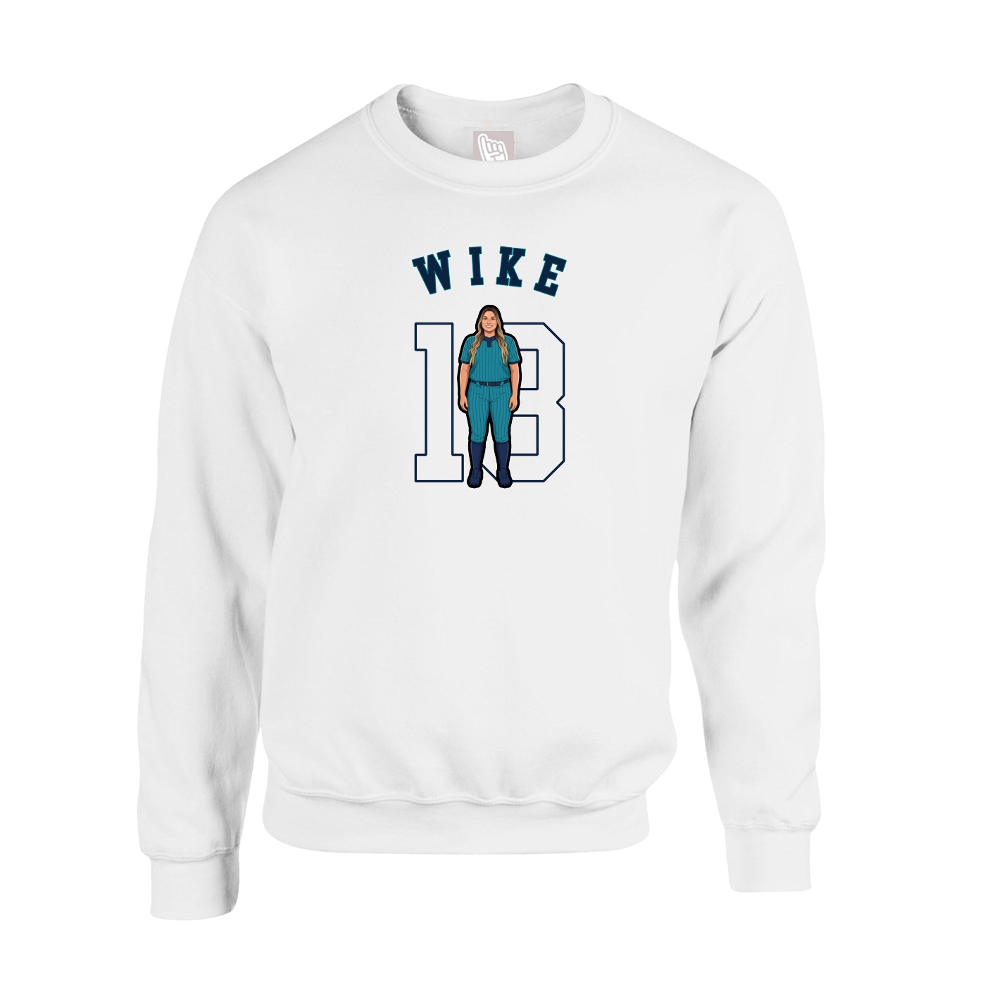 Fleece Crew — Shirsey Arch in White