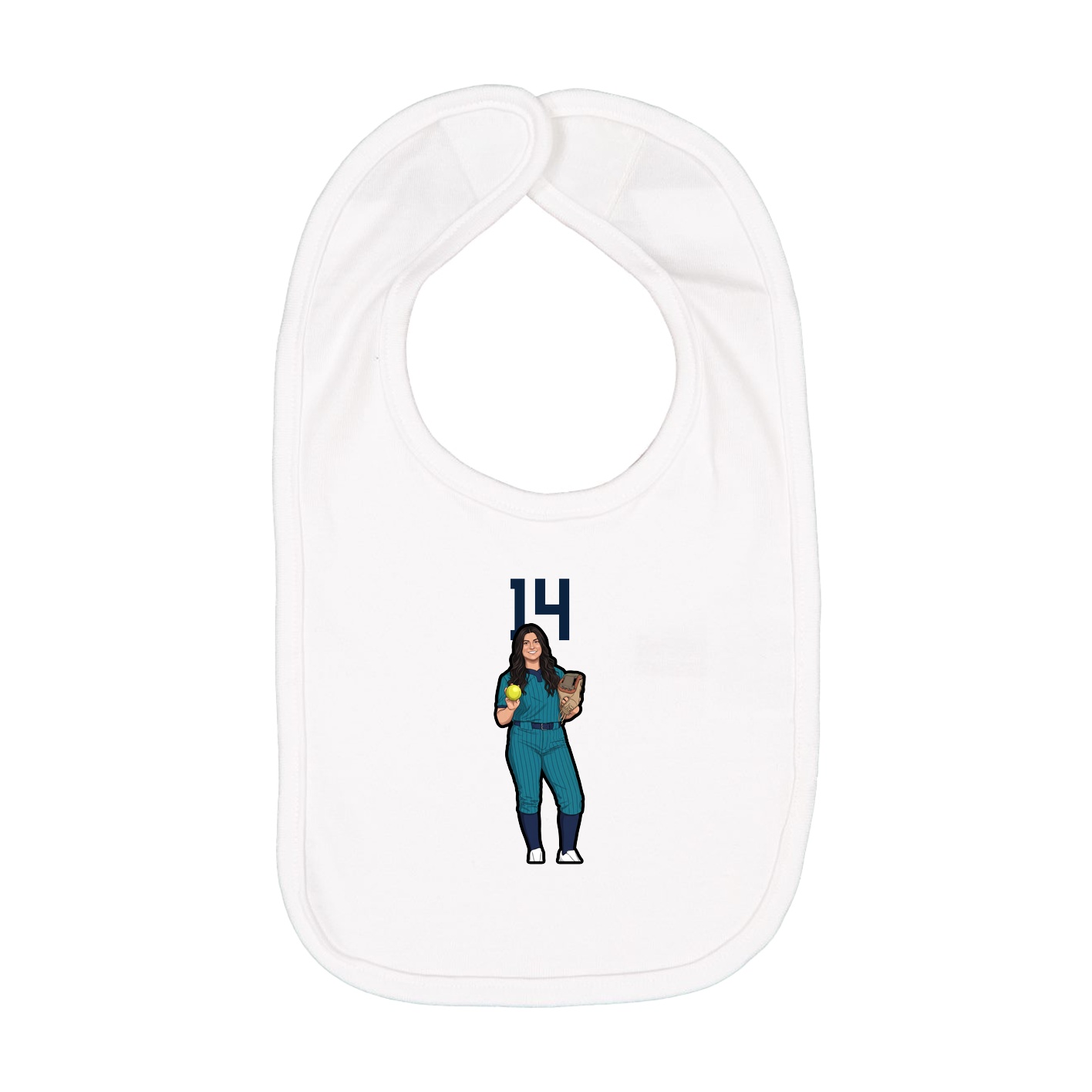 Infant Bib — Number Top in White