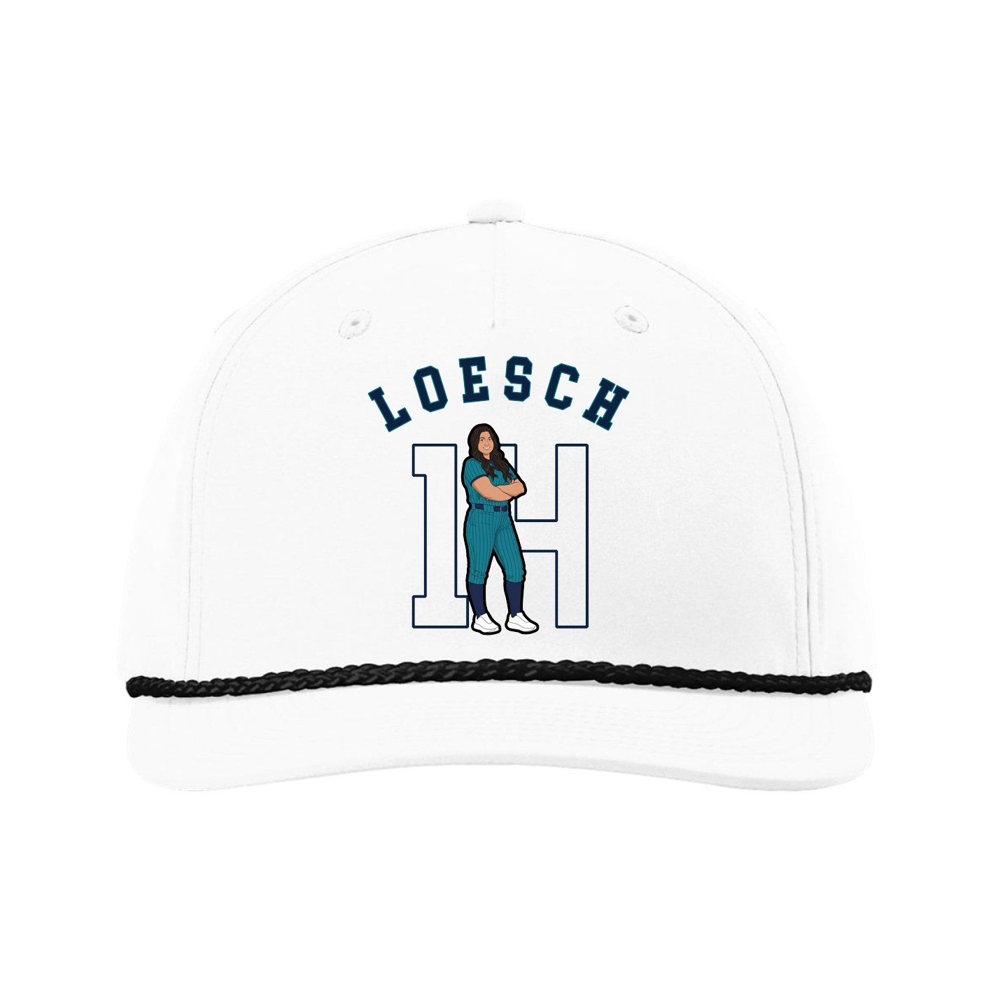 Five-Panel Classic Rope Cap — Shirsey Arch in White