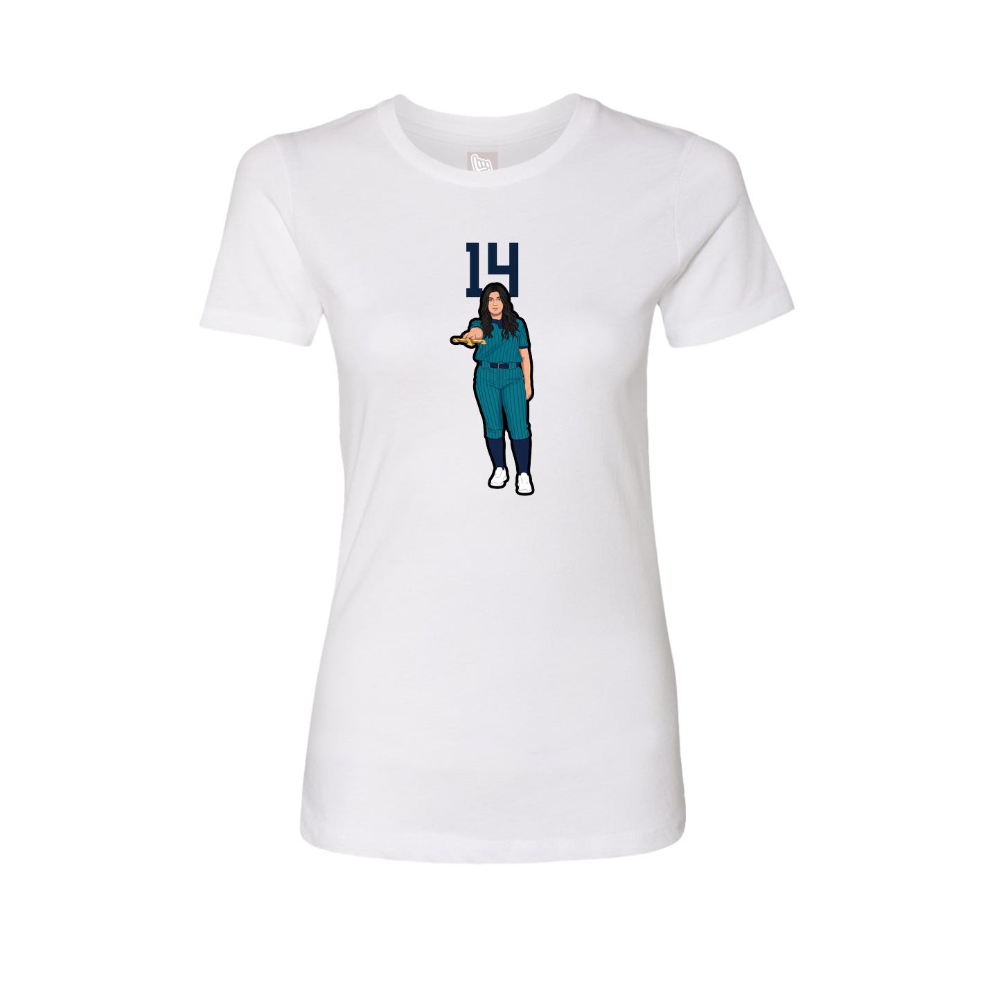 Fitted Women's Tee — Number Top in White
