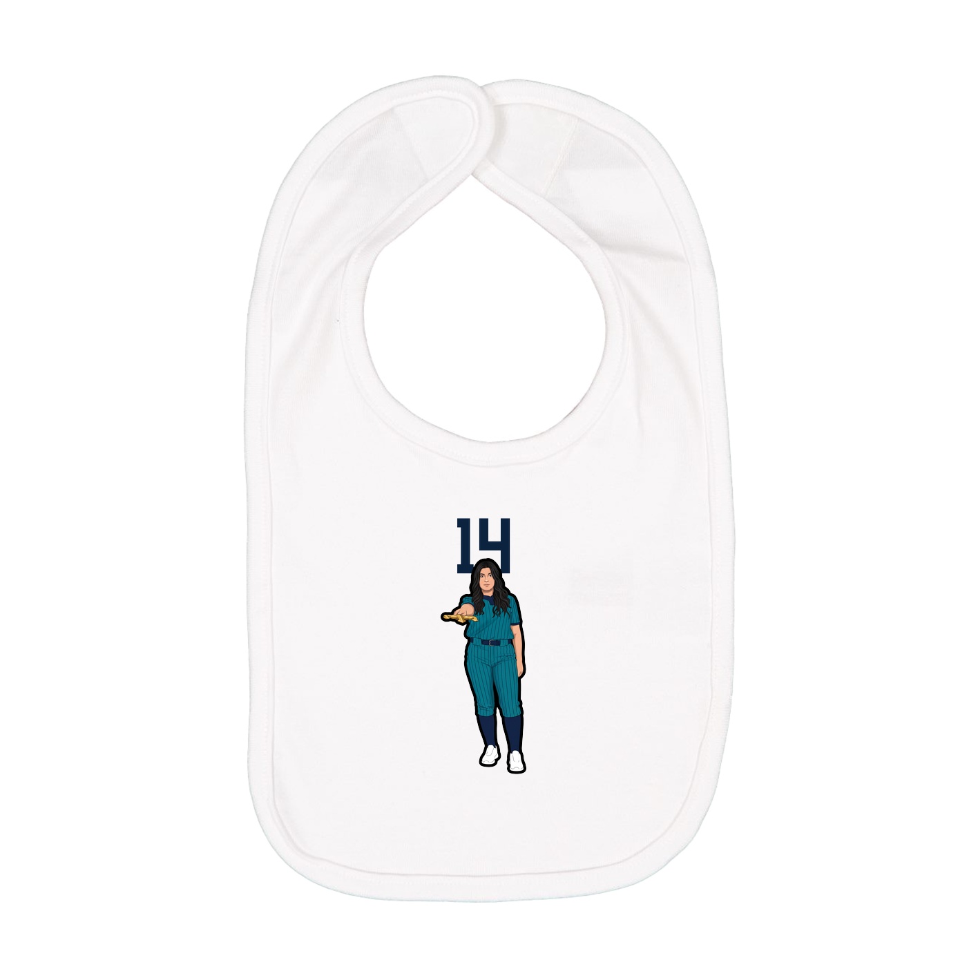 Infant Bib — Number Top in White
