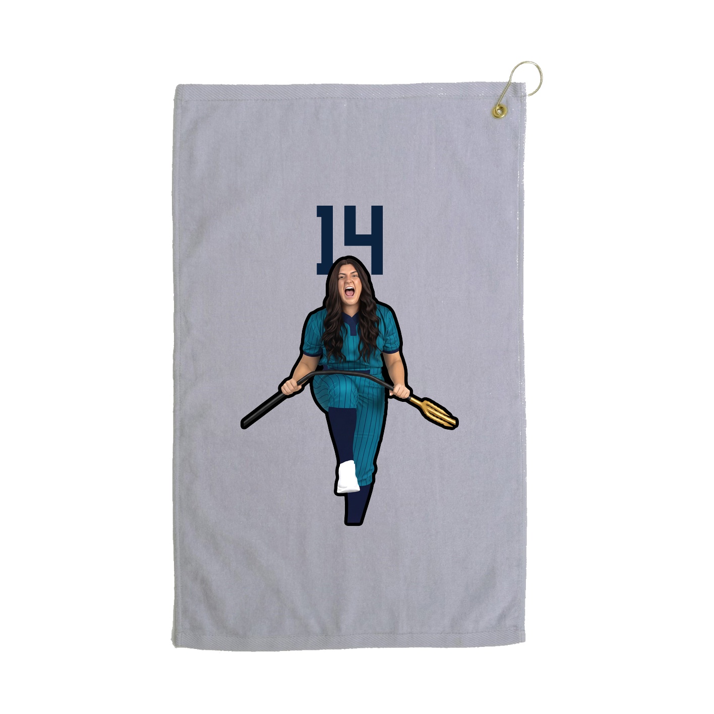 Golf Towel — Number Top in Grey